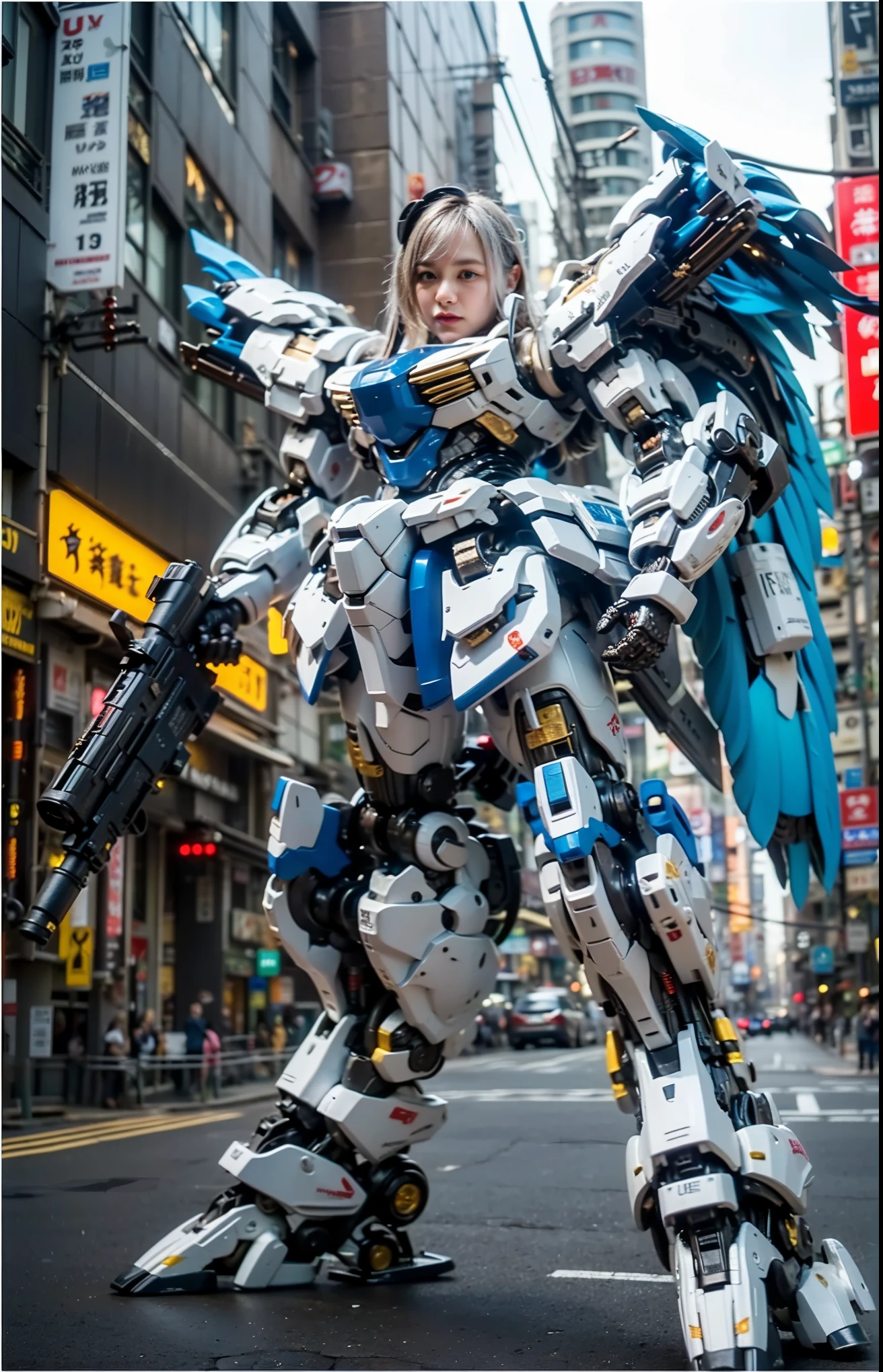 (Completely live action:1.37), (Amazingly realistic textures:1.37), (masterpiece, best quality:1.2), (8k uhd, 16k, 32k, ultra high res), amazingly realistic skin, amazingly realistic photo, superrealism, (photorealistic:1.37), (RAW photo), ultimately realistic, (ultimately realistic all details), (ultimately realistic all textures), super realistic lighting, super realistic shadow, (japanese girl:1.5), ((young face)), smiling, happy, super realistic face, ultimately realistic skin, ultimately realistic eyes, (amazing droopy eye makeup:1.35), ultimately realistic background, ultimately realistic detail up, kkw-ph1, ((amazing droopy eyes, cyberpunk-style cyborg girl, amazingly intricate details, Anatomically perfect hands, mechanical body, silver knight armor, ultra glossy texture, long canine tooth, red eyes))