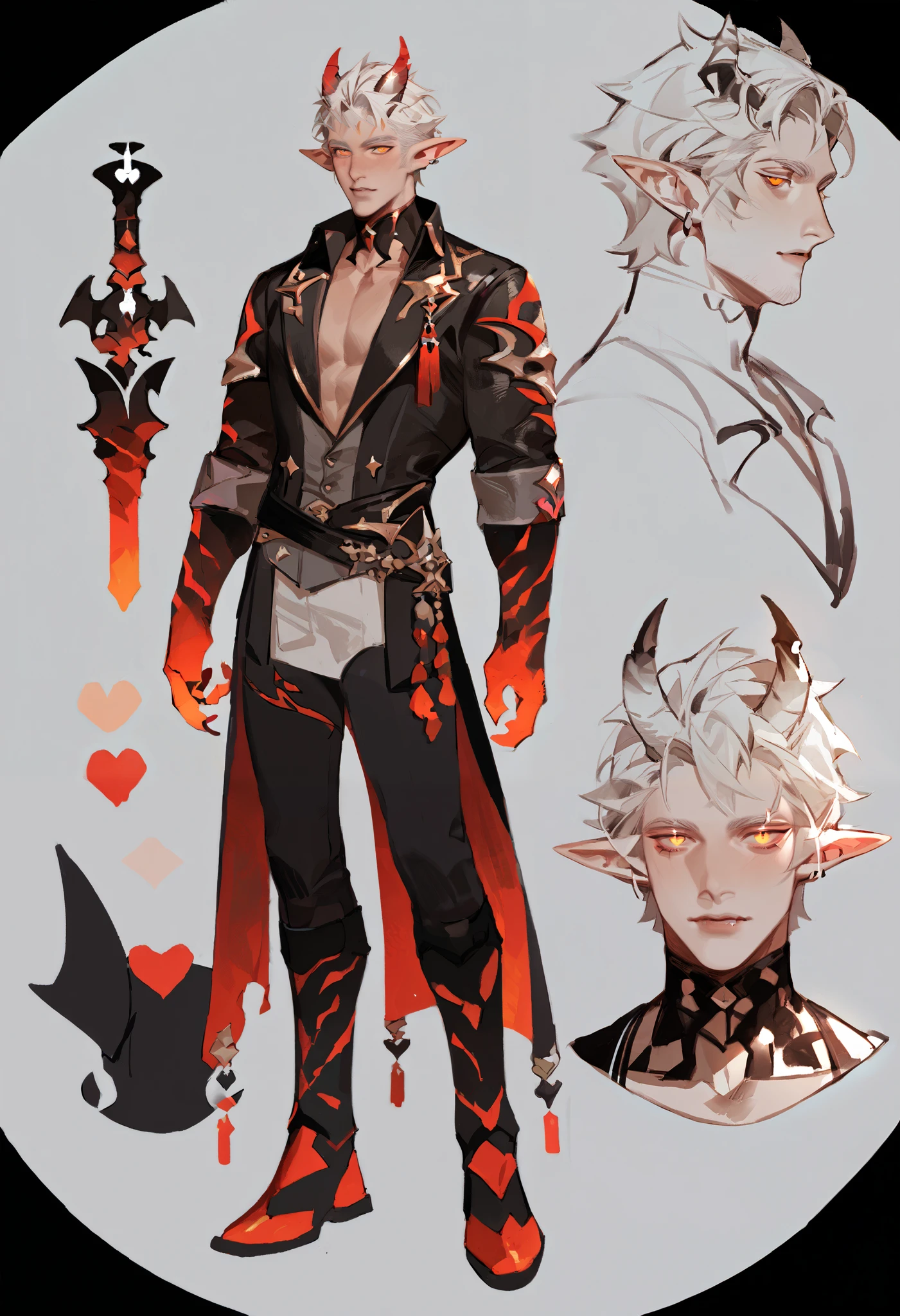 score_9, score_8_up, score_7_up, score_6_up, score_5_up, score_4_up 1boy, ((character concept)), , demon, human, (fullbody) , , detailed,yaoyaoaka, short hair,elf ears, sexy