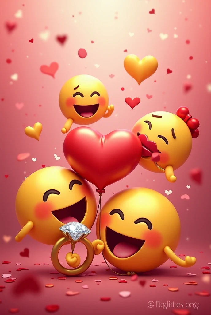 two yellow and red emoji in romantic style gifting a red heart to each other