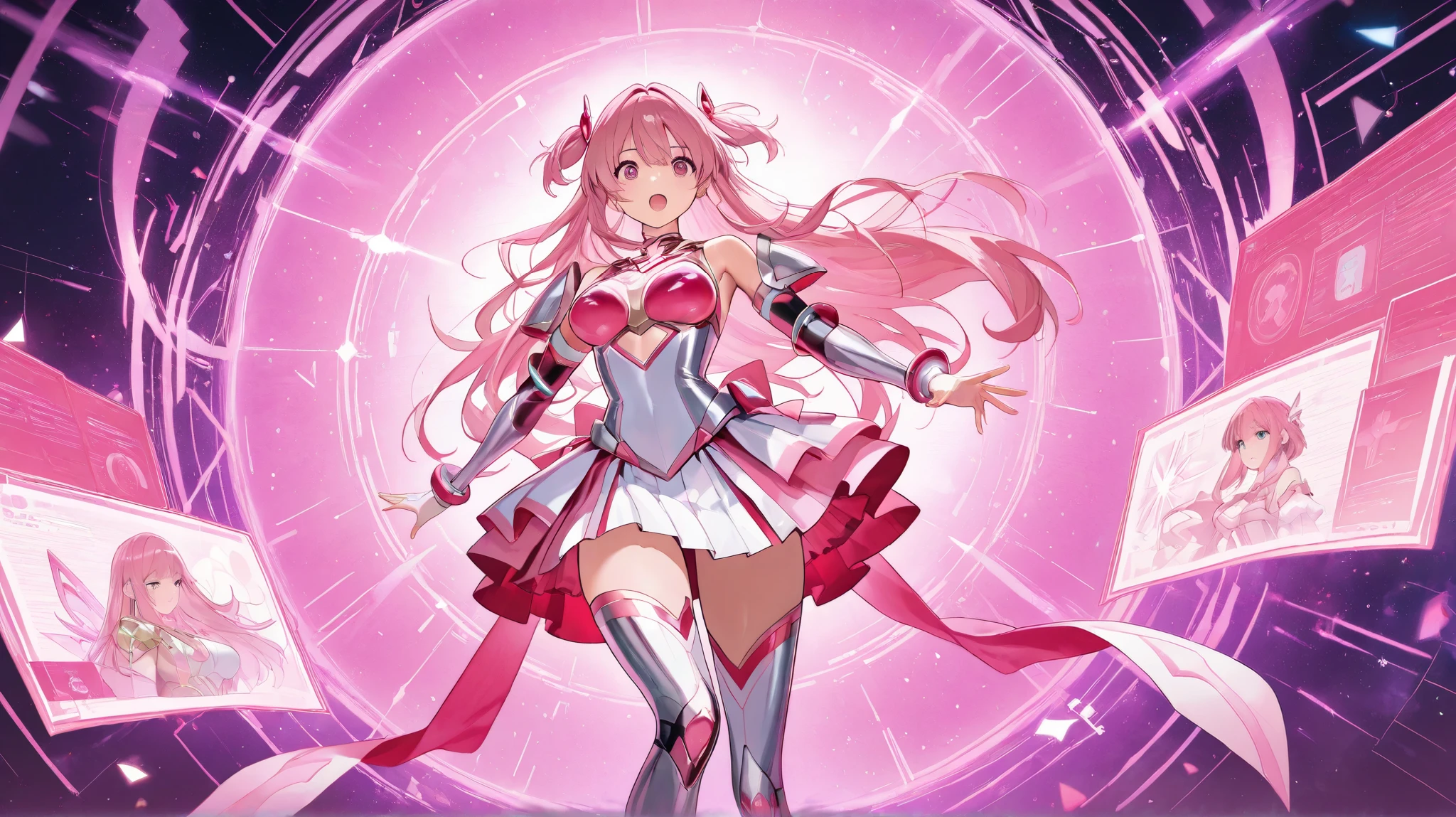 Mecha katana,There are black halos on both sides and pink sides