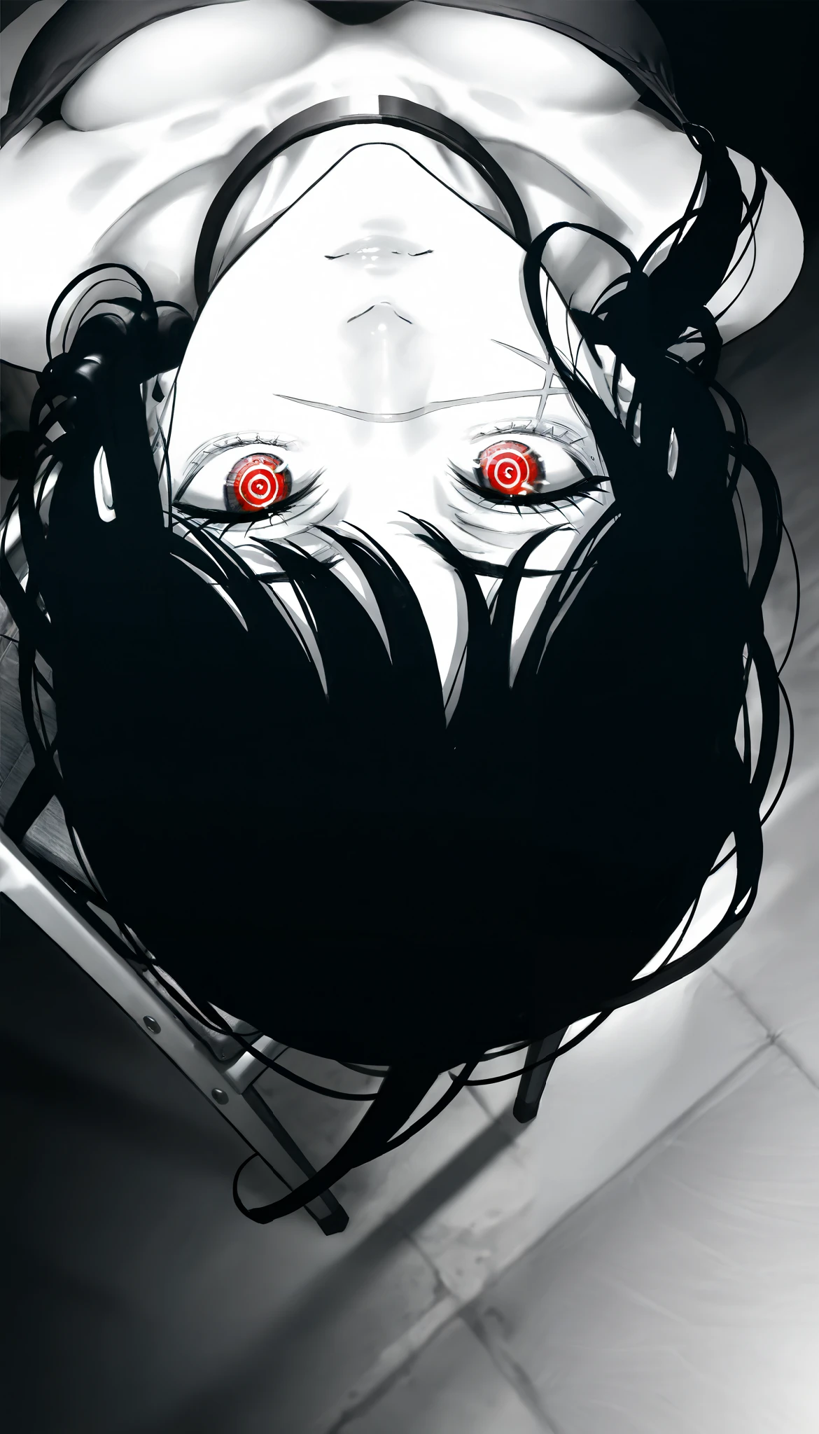 Yoru de chainsaw man,1 girl,vista desde arriba, looking at the viewer , tilted head , spiral eyes , red eyes on the background,facial scar on the background , black hair,, choker ,looking back and up, seen from above,Chin upwards,(Shoulder grip with Dutch angle), masterpiece, the best quality, incredible quality, perspective, Anatomically correct static pose ,Just the right moment, Simple background , is
Copy instructions
mature woman , housewife,A hentai manga scene , a detailed black and white manga panel, an intricate line drawing , a very detailed anatomy , erotica,sensual,Explícita, suggestive, beautiful detailed eyes , beautiful detailed lips , extremely detailed face , long eyelashes, seductive expression , provocative pose, dynamic composition ,HIGH CONTRAST, dramatic lighting, melancholic atmosphere , neckline sitting on a chair, Open legs,close-up portrait, grayscale