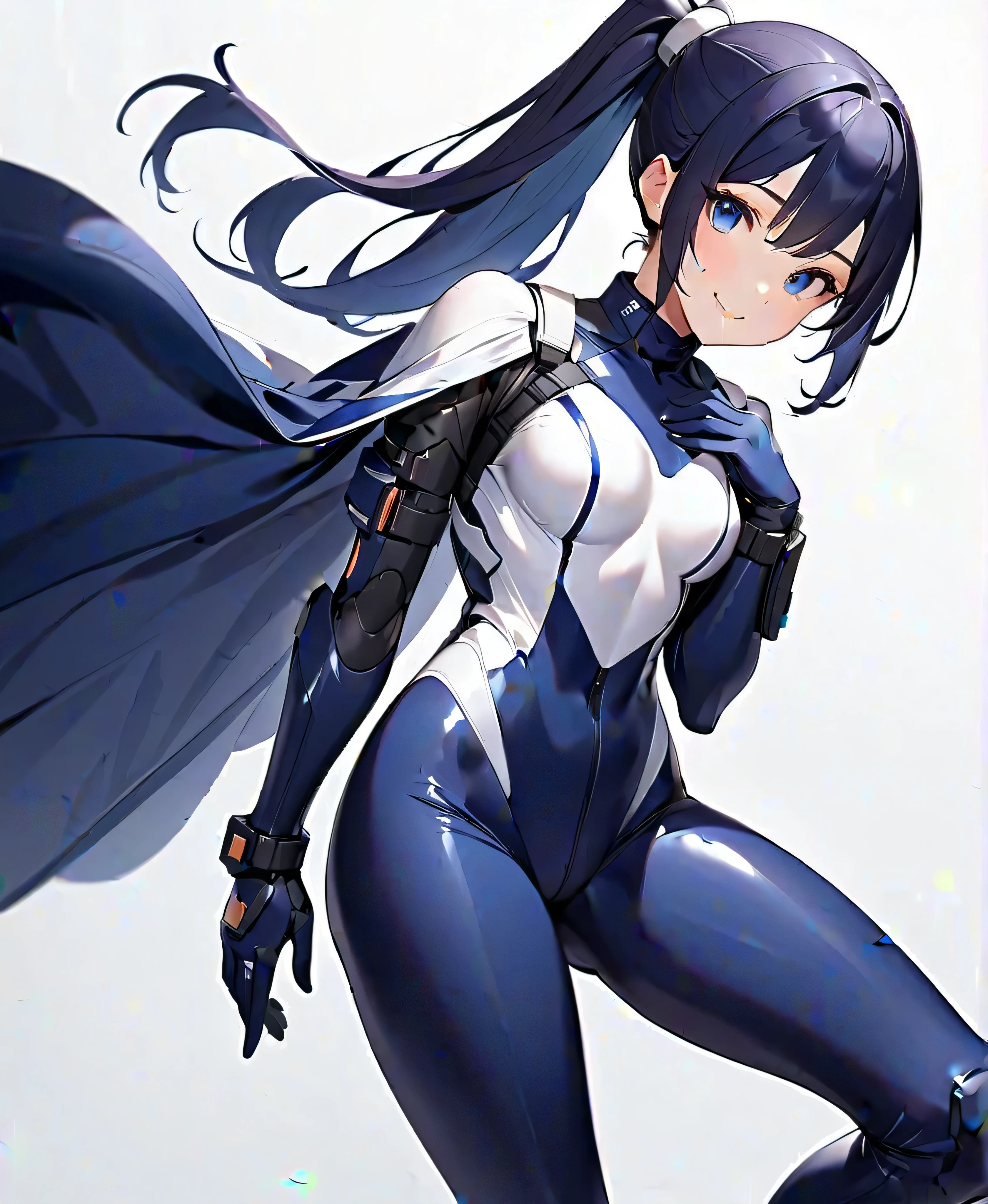 ((Best Quality)), ((Masterpiece)), (Detailed), Girl with short black hair, with straight bangs, blue eyes, the pupils of his eyes look at your violence, tall and slender, very beautiful and feminine features, wearing shorts with long black stockings, short hair, nice breasts, with a too short miniskirt, with a scared expression, she feels alone, just woke up