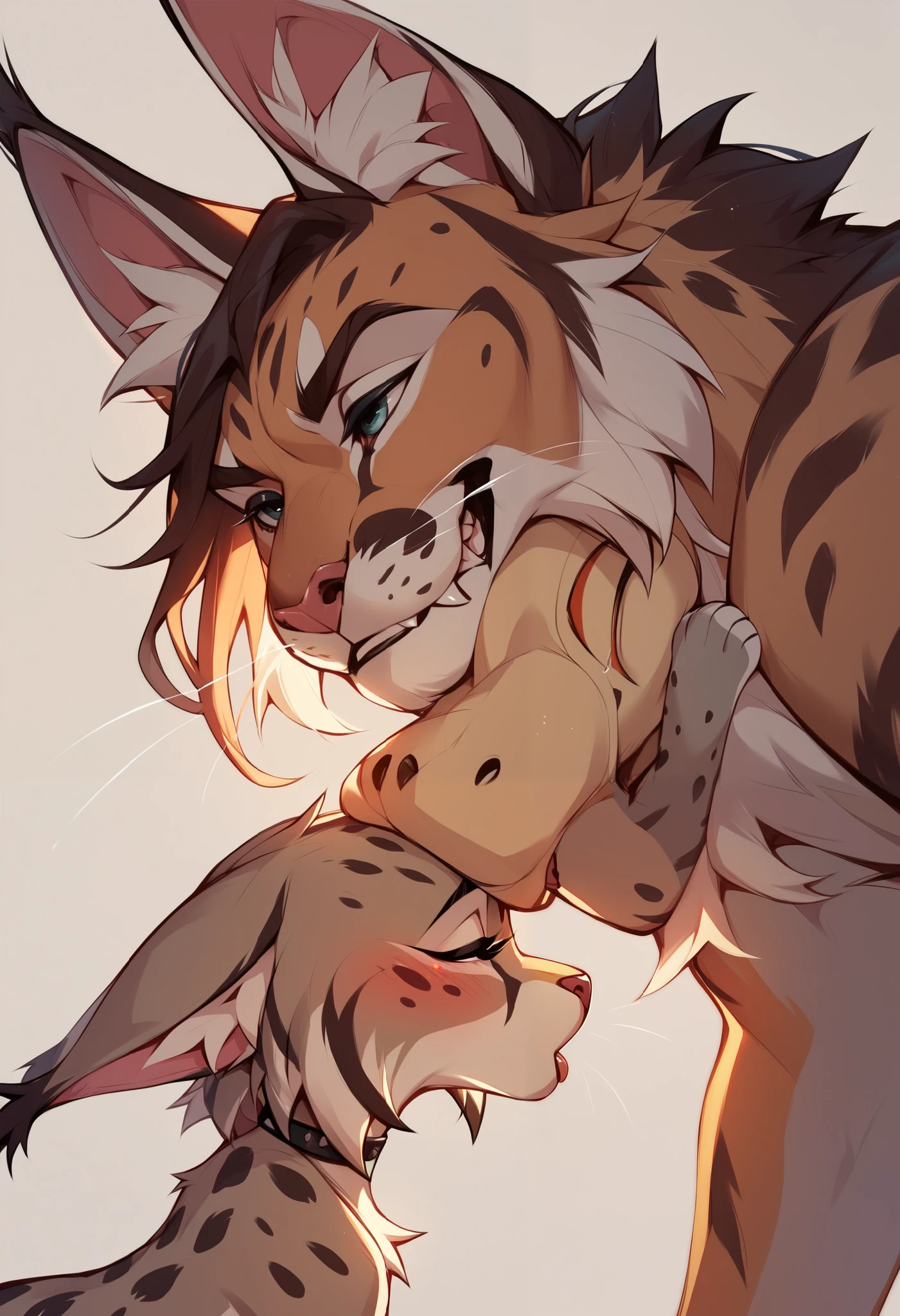 A lynx 1girl feral with a perky ass and a face of pleasure together for her husband Lobo 1girl 1boy 2furry together