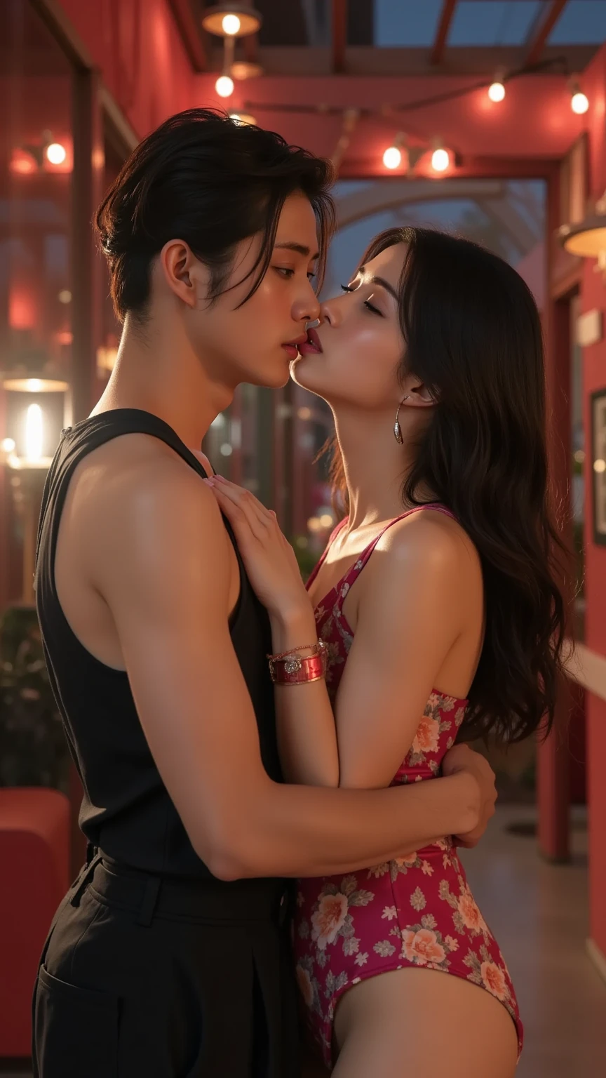 Just two persons、A 70-year-old man and his 20-year-old daughter、Kissing、The women look cute and young like 15-year-old idols.、Cleavage、RAW Photos、Genuine、Real、High resolution、Life、No copyright notice