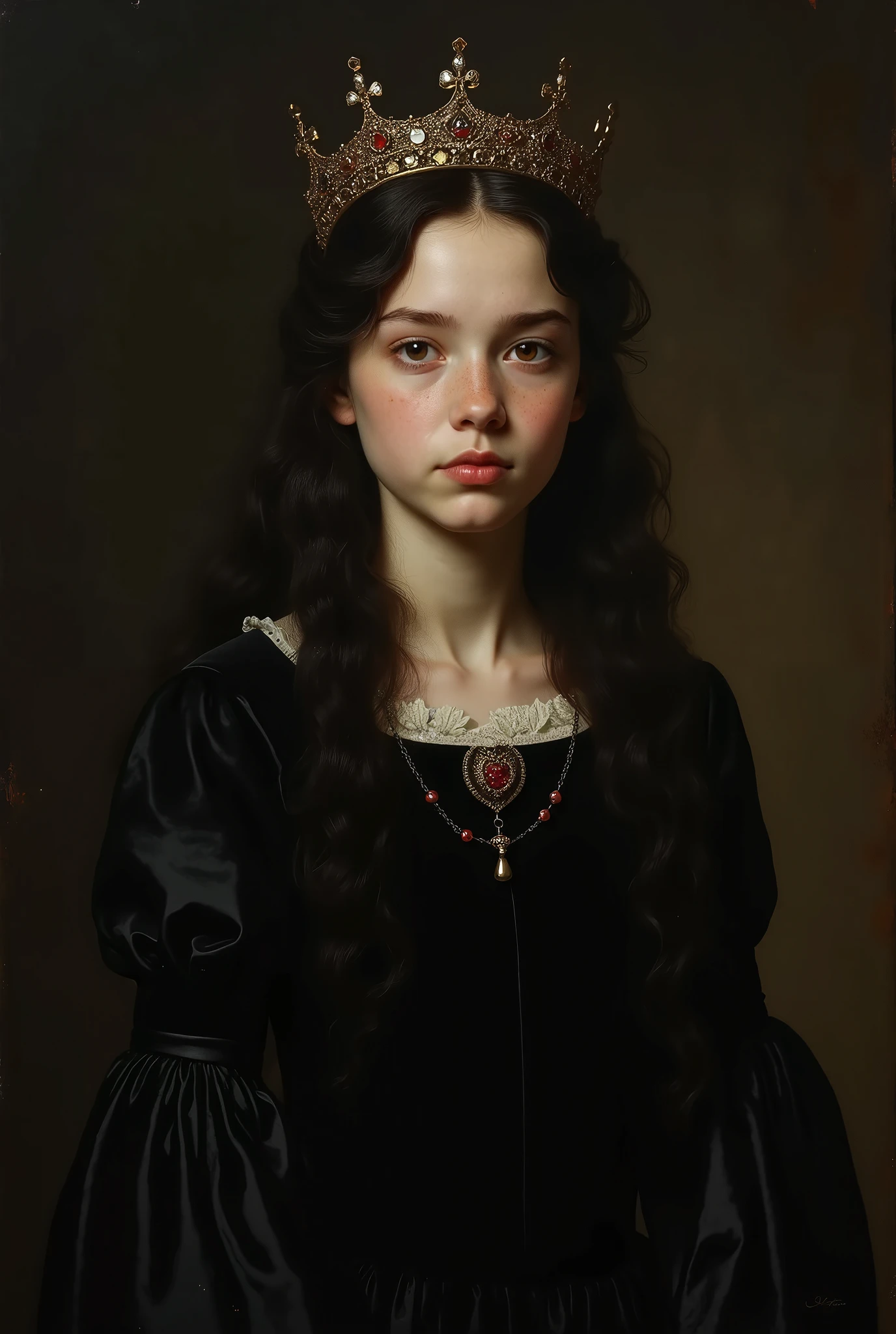 England, 1361. A young ((((-yeld)) la Fitzgerald)), olive-skin, beautiful, athletic, rebel, tantrum ((frustrated expression)). ((((clothings from the 1360s, gown)))), ((dark hairstyle of the 1360s))