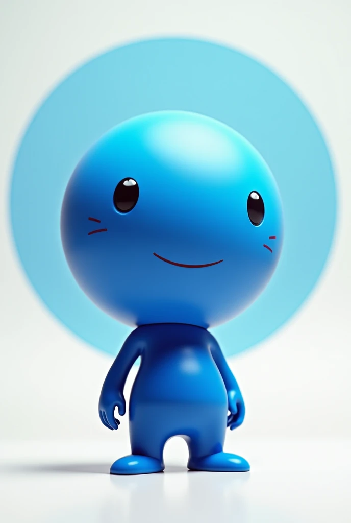 Blue 3d social cartoon character