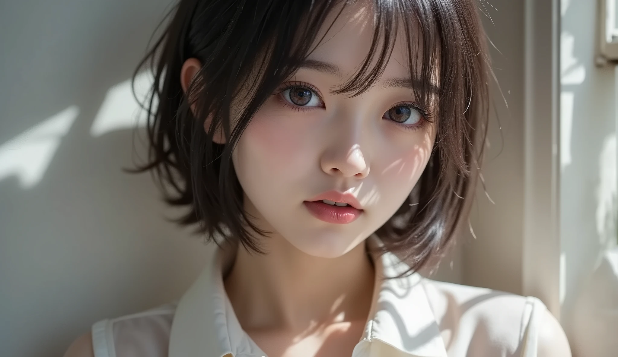 8k, ultra high resolution ,   top quality,  masterpiece,rule of thirds,golden ratio, surreal, photos,  one woman,(  girl:1.3), cute, cute顔, Beautiful Eyes in Every Detail , 細かく Details, mature woman, princess,extream close up,smile, black hair,Messy hair,ID photo, luxurious and beautiful ,(A -yeld fas Japanese idol girl ), (( wearing a Japanese high school uniform with a white shirt, blazer, and skirt)), ((( having sex in the woods ))), ((( She has an ecstatic expression ))), very delicate expression ,  delicate eye description,,  Healthy Body , (( 1 female)), Height: 160cm, (( thin thighs)) ,(  thin waist:1.4)、( Beautiful :1.4),  pink lips, profile,(((  ideal figure))),Small bust, A cup :2,、 portraits:2、  perfect anatomy 、鮮明な  Details、  Details, thin lips,Perfect and beautiful face  ,完璧で cute顔,   Meticulous Skin  ,  Perfect Limbs 、  thin waist,  surreal,Light and Dark,  fashion magazine cover,glowing 