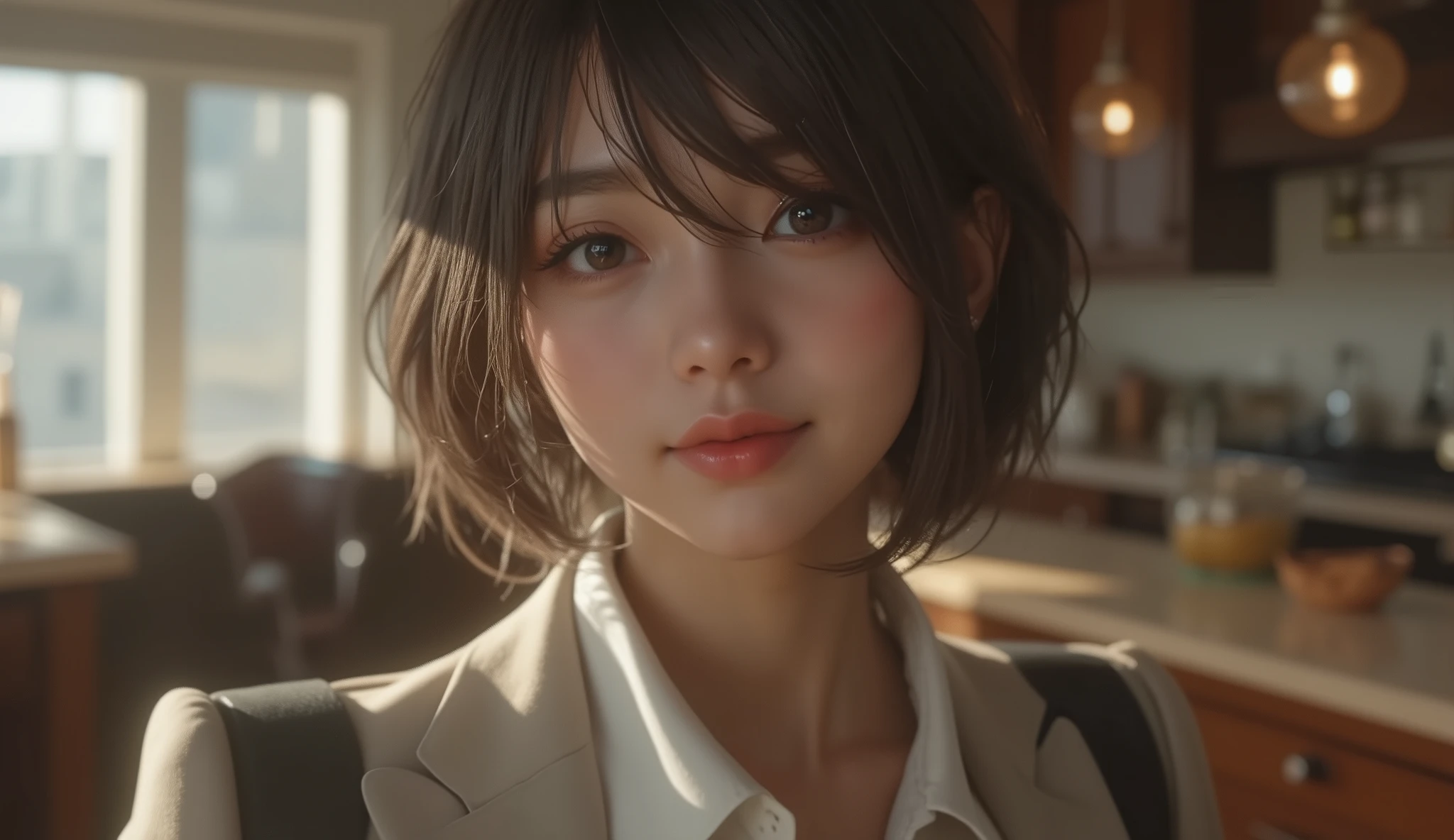 8k, ultra high resolution , top quality, masterpiece,rule of thirds,golden ratio, surreal, photos, one woman,( girl:1.3), cute, cute顔, Beautiful Eyes in Every Detail , 細かく Details, mature woman, princess,extream close up,smile, black hair,Messy hair,ID photo, luxurious and beautiful ,(A -yeld fas Japanese idol girl ), (( wearing a Japanese high school uniform with a white shirt, blazer, and skirt)), ((( having sex in the woods ))), ((( She has an ecstatic expression ))), very delicate expression , delicate eye description,, Healthy Body , (( 1 female)), Height: 160cm, (( thin thighs)) ,( thin waist:1.4)、( Beautiful :1.4), pink lips, profile,((( ideal figure))),Small bust, A cup :2,、 portraits:2、 perfect anatomy 、鮮明な Details、 Details, thin lips,Perfect and beautiful face ,完璧で cute顔, Meticulous Skin , Perfect Limbs 、 thin waist, surreal,Light and Dark, fashion magazine cover,glowing