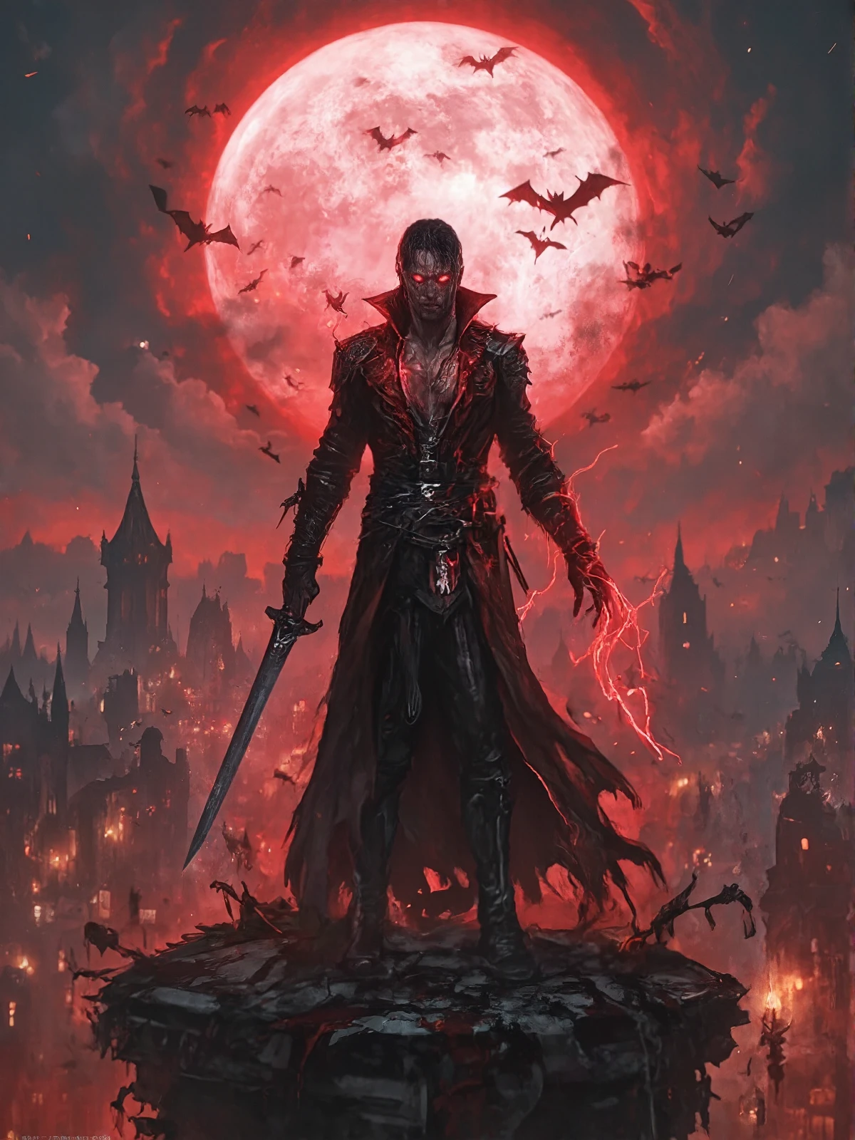 Colorful, mulitcolored, psychedelic, neon, glowing, vengeful demons, fear-inducing psychological horrors, apparitions haunting, cursed places, nightmarish creatures, gothic setting, fear of the afterlife, moral retribution,