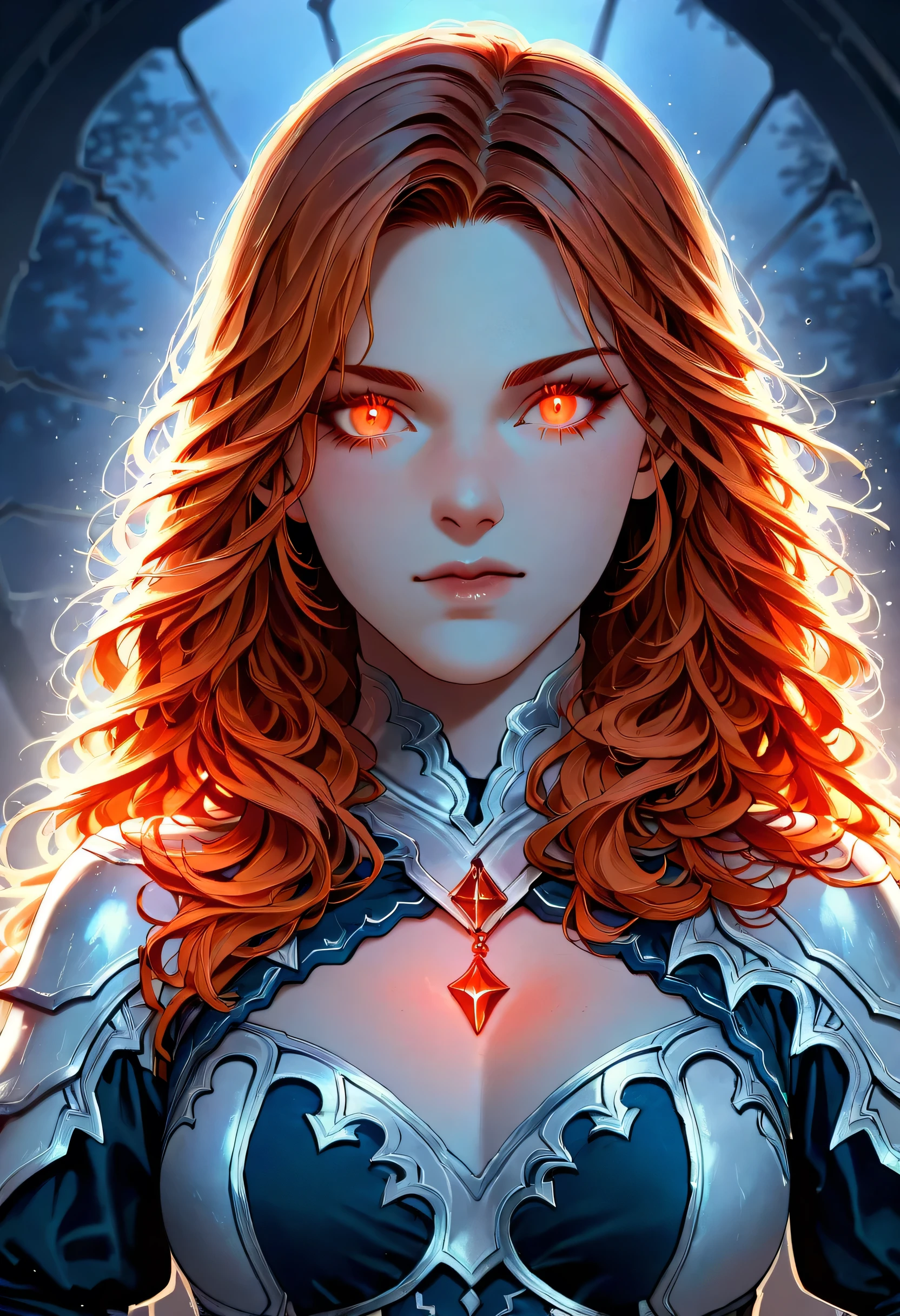dark fantasy art, a picture of a fantasy, beautiful female vampire, best detailed face,  pale skin, blond hair, glowing eyes, red eyes, wearing blue dress, silk dress, intricate dress, hugging a  man, muscular man, best detailed face, wearing white armor, red hair, reflection light, it is night time, the moon is in the sky, a sense of eternal love, soft light. moon rays. high details, best quality, 16k, [ultra detailed], masterpiece, best quality, (extremely detailed), close up, ultra wide shot, photorealistic, RAW, fantasy art, dnd art, fantasy art, realistic art,((best quality)), ((masterpiece)), (detailed), perfect face, fantasy