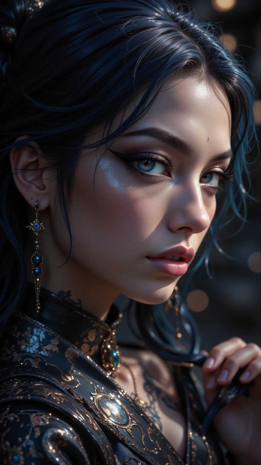 Waist high Portrait of an exotic beautiful caucasian woman wearing trendy clothing at a beach, perfect detailed face, detailed symmetric hazel eyes with circular iris, realistic, stunning realistic photograph, 3d render, octane render, intricately detailed, cinematic, trending on artstation, Isometric, Centered hipereallistic cover photo, awesome full color, hand drawn, dark, gritty, mucha, klimt, erte 12k, high definition, cinematic, neoprene, behance contest winner, portrait featured on unsplash, stylized digital art, smooth, ultra high definition, 8k, unreal engine 5, ultra sharp focus, intricate artwork masterpiece, ominous, epic, TanvirTamim, trending on artstation, by artgerm, h. r. giger and beksinski, highly detailed, vibrant