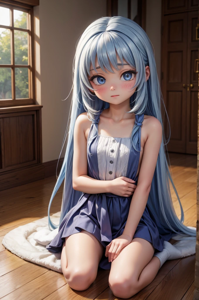 anime Girl with blue hair and black pants sitting on the ground, seductive anime girl, Anime cute art style, Smooth anime CG art, Attractive anime girl, Beautiful blue haired girl, Highest rated on pixiv, Girl with blue hair, anime girl with teal hair, Detailed anime character art, Digital anime illustration, Clean and detailed anime art, beautiful anime girl, digital animation art detailed face, cute face, ((masterpiece)), (Highest quality))), (Character design sheet, National costume, same characters, front, ~ Side, return), figure, 1 girl, whole body, Silver Hair, eyes hair, Beautiful Eyes, Princess Cut, Environmental change scene, Short skirt, Shyness, woman, girl, Are standing, Gothic Lolita, vtuber, Chartern Betarola, (simple returnground, white returnground: 1.3) ( masterpiece:1.2), (Highest quality:1.3)There is a woman，she has long hair，Wearing a white dress，There are two photos, White-haired god, Fate-like anime style/overnight, anime girl squatting, hyper Realistic animation, Anime computer graphics style, real life anime girls, Azure Lane style, Achgau, Produced by Anime Painter Studio, Anime computer graphics, Anime Girls Cosplay, Realistic animation