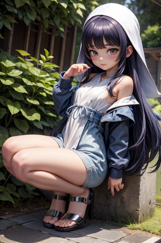 cute, diaper, 湿diaper, Smile, garden, primary color, Soft colors, Long hair, Black Hair