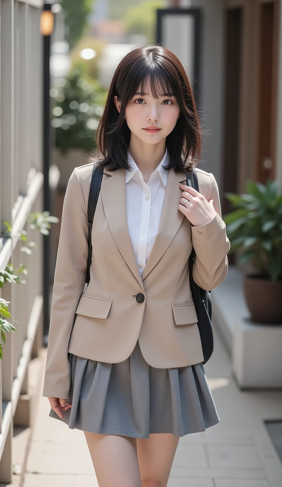 8k, Supernatural , top quality, masterpiece,rule of thirds,golden ratio, surreal, photos, one woman,( girl:1.3), cute, cute顔, Beautiful Eyes in Every Detail , 細かく Details, mature woman, princess,full body,smile, black hair,Messy hair,ID photo, luxurious and beautiful ,(A -yeld fas Japanese idol girl ), (( wearing a Japanese high school uniform with a white shirt, blazer, and skirt)), ((( having sex in the woods ))), ((( She has an ecstatic expression ))), very delicate expression , delicate eye description,, Healthy Body , (( 1 female)), Height: 160cm, (( thin thighs)) ,( thin waist:1.4)、( Beautiful :1.4), pink lips, profile,((( ideal figure))),Small bust, A cup :2,、 portraits:2、 perfect anatomy 、鮮明な Details、 Details, thin lips,Perfect and beautiful face ,完璧で cute顔, Meticulous Skin , Perfect Limbs 、 thin waist, surreal,Light and Dark, fashion magazine cover,glowing