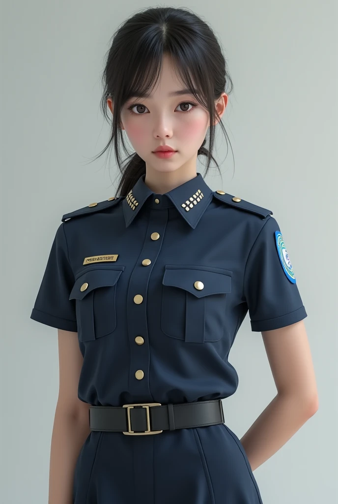 Can you generate a Policewoman wearing a Philippine Uniform. make her facing in front and formal. her height must 5'7 feel tall. make it whole body. take not: Philippine Uniform 