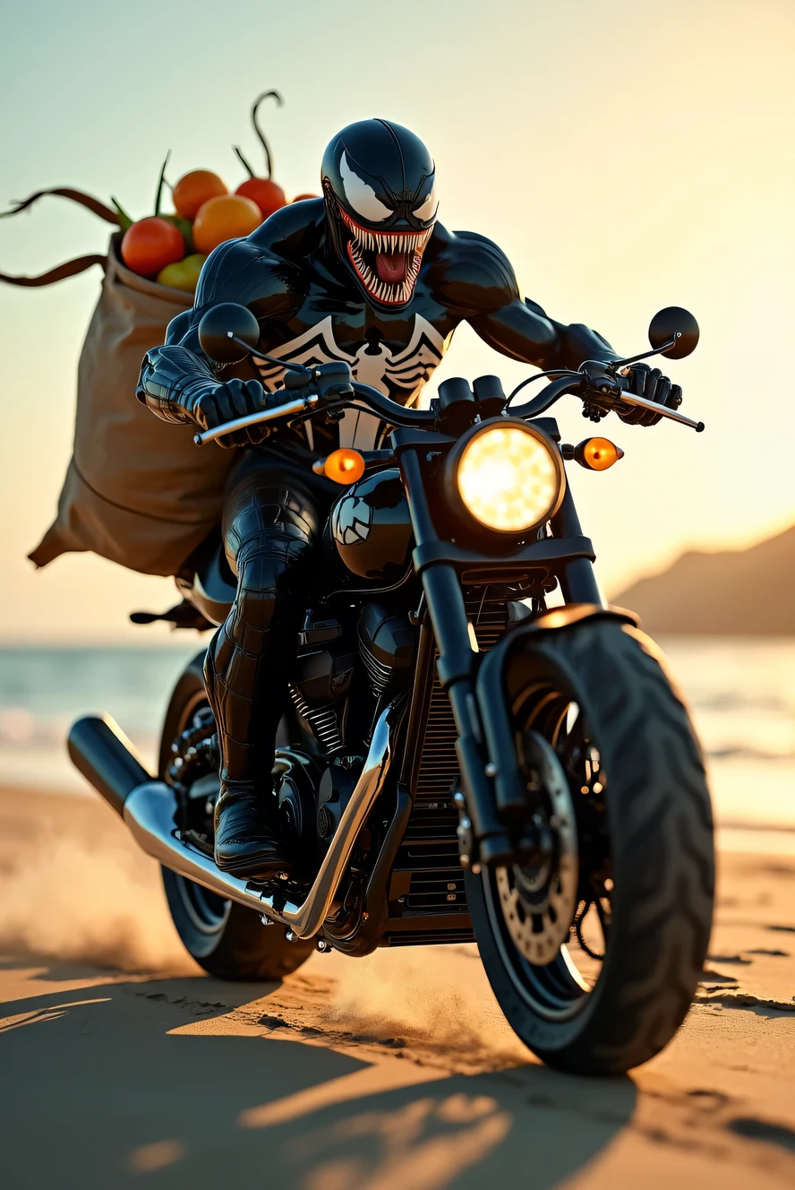 Masterpiece、top-quality、A hyper-realistic、Male bodybuilder wearing pumpkin mask pulling pumpkin-shaped rickshaw with muscle power