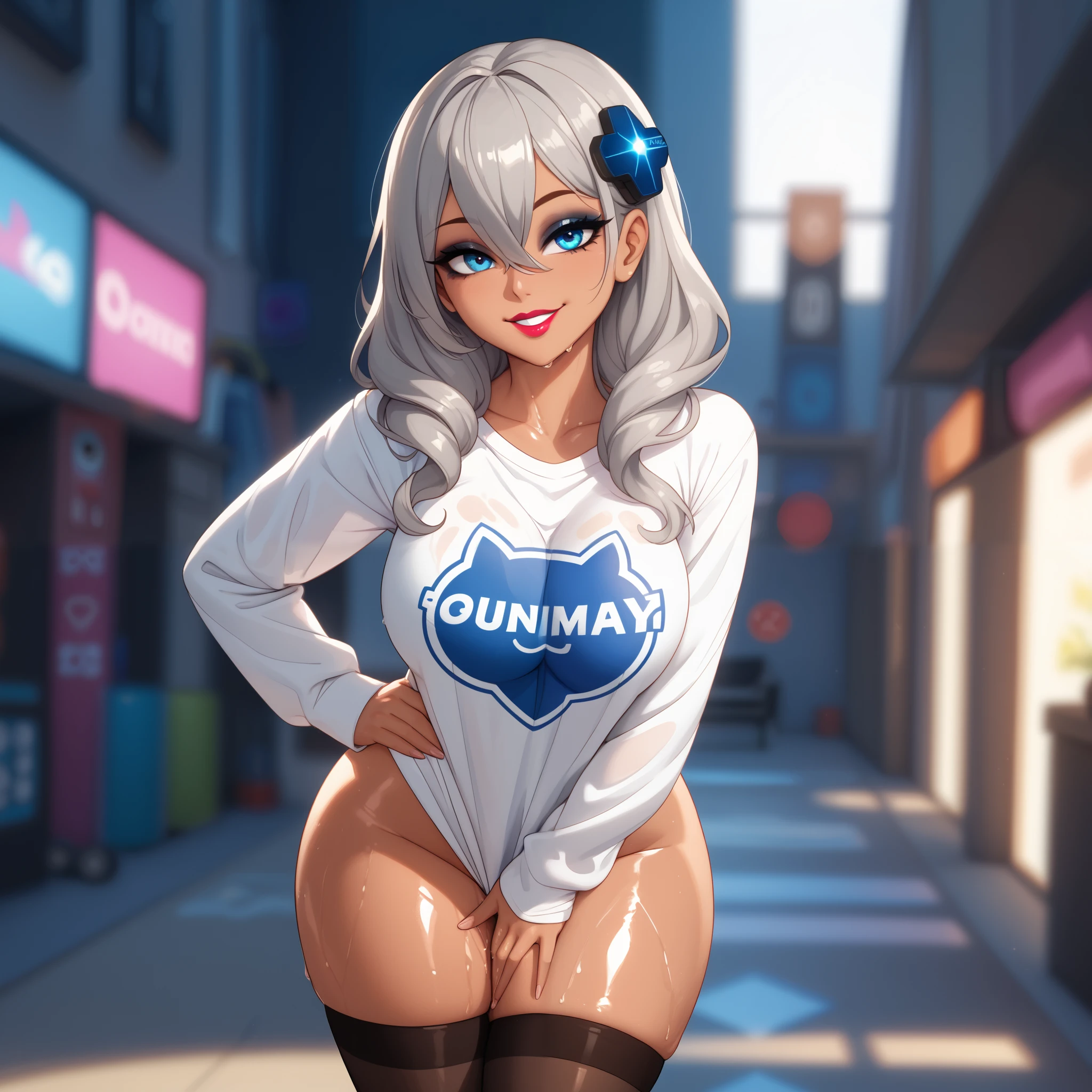 best quality,
masterpiece,
3D anime,
(((solo))),
(((1girl))),
(((Face is JudyHopps))),
(long ears like a rabbit:0.8),
Heir is in a ((ponytail)) style,
bang is feather ((bangs)),
((Her eyes color is purple)),
7 head and body,
she is a new employee,
office suit,
Her occupation is an ((office lady)),
the upper body is wearing a ((white blouse)),
The lower body is wearing a longskirt,
ears are drooping,
Navel exposed,
(outfit is made of wool:1.4),
((body is made of wool fabric)),
((body is gray with fluffy and fluffy)),
((skin is wool fabric with fluffy and fluffy)),
portrait view,
background there is a secret room,
((She is blushing in the cheeks)),
looking embarrassed,
((troubled expression))