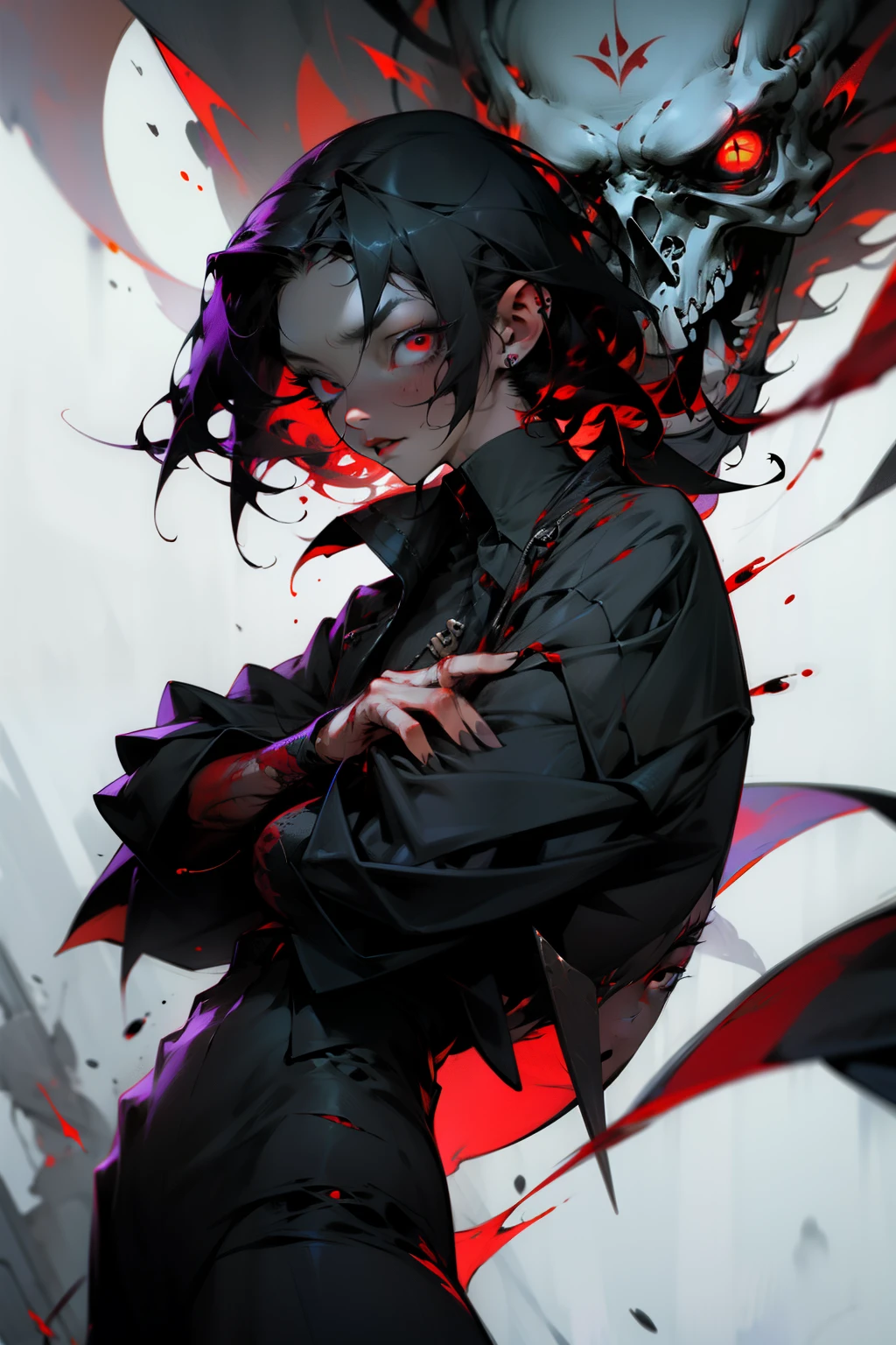 Girl, rebellion, horror, fear, sadness, very detailed, bloodstains, very dark