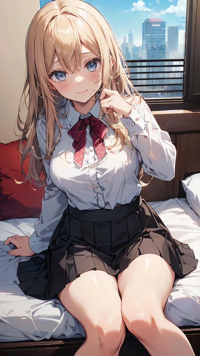 Very detailed、(8k, RAW Photos, highest quality, masterpiece:1.2), (Very detailed 8k wallpaper),shape、Professional Lighting,Sharp focus, Written boundary depth、
Browsing Caution、Clear Eyes、Perfect Anatomy、With a girl、blonde、、、(blush:1.5)、Open Mouth、15 years old、Cute white underwear、、denim micro mini skirt,、,Her plump thighs are in full view、Sleeping in bed、From below