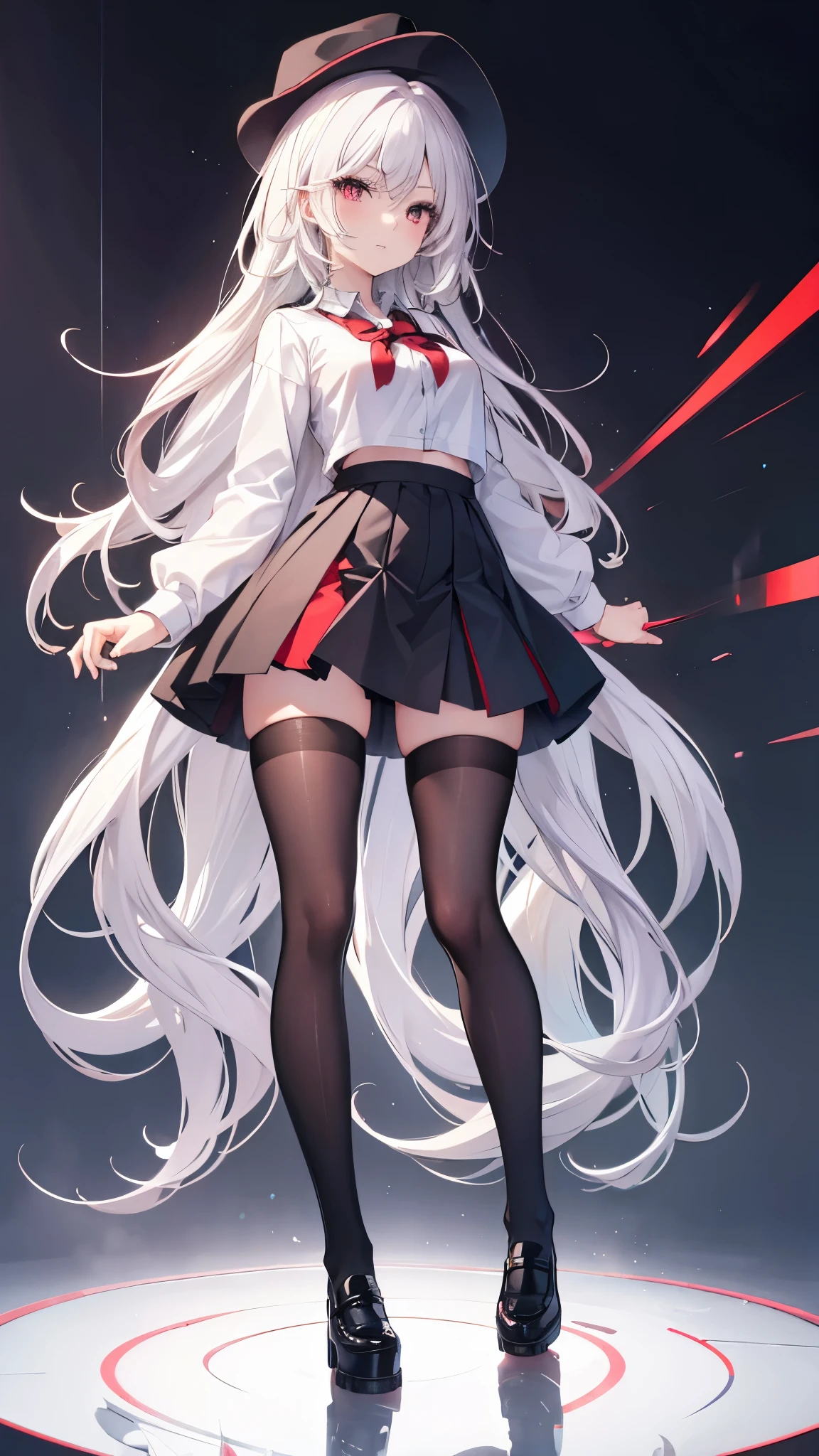（（（Best quality）））， （（ultra - detailed））， （In the office）， （highly detailed CGillustration）， （（Very fine and beautiful）），Mature and beautiful，flustered, full blush, view the viewer，Ultra-detailed CG，Exquisite facial features，Clear facial expressions，Detailed digital anime art，Digital anime art，High quality anime art style, (Masterpiece), Best quality, Perfect face, ((1girll)), Mature woman, Leaning forward, ((Very long gray hair:1.5)), High ponytail, extremely giant breasts, Hanging breasts, cleavage, Narrow waist, ((ribbon:1.2)), Wearing glasses, ((Superskirt:1.5)), choker necklace, Very small shirt, Transparent shirt, ((Pale yellow dress:1.3)), ((The skirt was blown away)), ((Mini tight skirt: 1.5)), ((full body:1.5)), High heels, Garters, ((Lace stockings:1.2)), ((Long and slender legs)), Beautiful legs,Erotic,Seductive pose, ((show underwear, Show panties:1.2))，accidental exposure, Expose breasts,((standing:1.2)), (Open legs:1.2), ((Front Shooting)), Slender figure，（nurses uniform:1.5）, waist-up, Lolita
