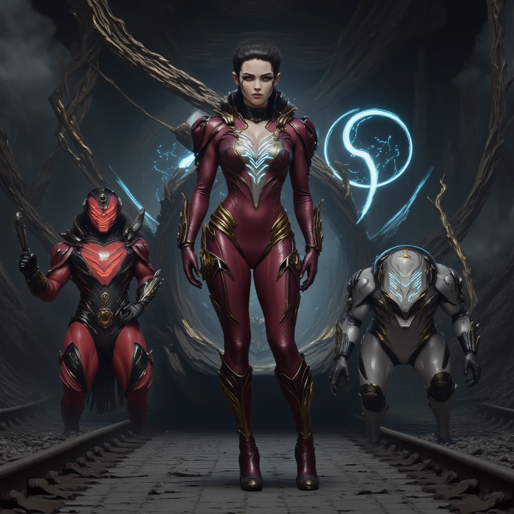 a close up of a woman in a futuristic suit surrounded by robots, houdini vfx, li bingbing, beutiful white girl cyborg, futuristic palace, symmetry! futuristic robotic, three futuristic princes, anamorphic widescreen, porcelain, fan bingbing, by Wojciech Korneli Stattler, by Jason A. Engle, futuristic hall --ar 16:9 --auto --s2