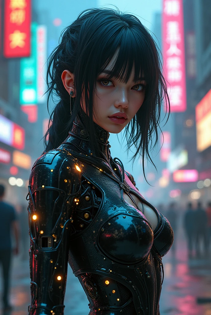 tmasterpiece,bset quality,realisticlying,offcial art,Extremely detailed,tmasterpiece,Best quality at best,(非常详细的 CG 统一 8k 壁纸),(Best quality at best),(The best illustrations),(The best shadow),Very detailed pictures,(PureErosFace_V1:0.7),(8K,best qualtiy),A small stream flows through an abandoned city,Mechanical dog in the stream,cyber punk perssonage,sci-fy,Gothic,hyper realisitc,Mechanical fantasy,(luminouslighting, Atmospheric lighting), chilly, gloomily, magical,