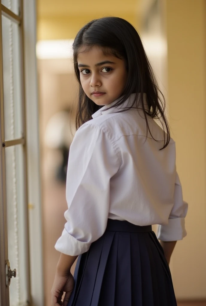 14-year-old girl, negra vestida de uniforme escolar , Brasil