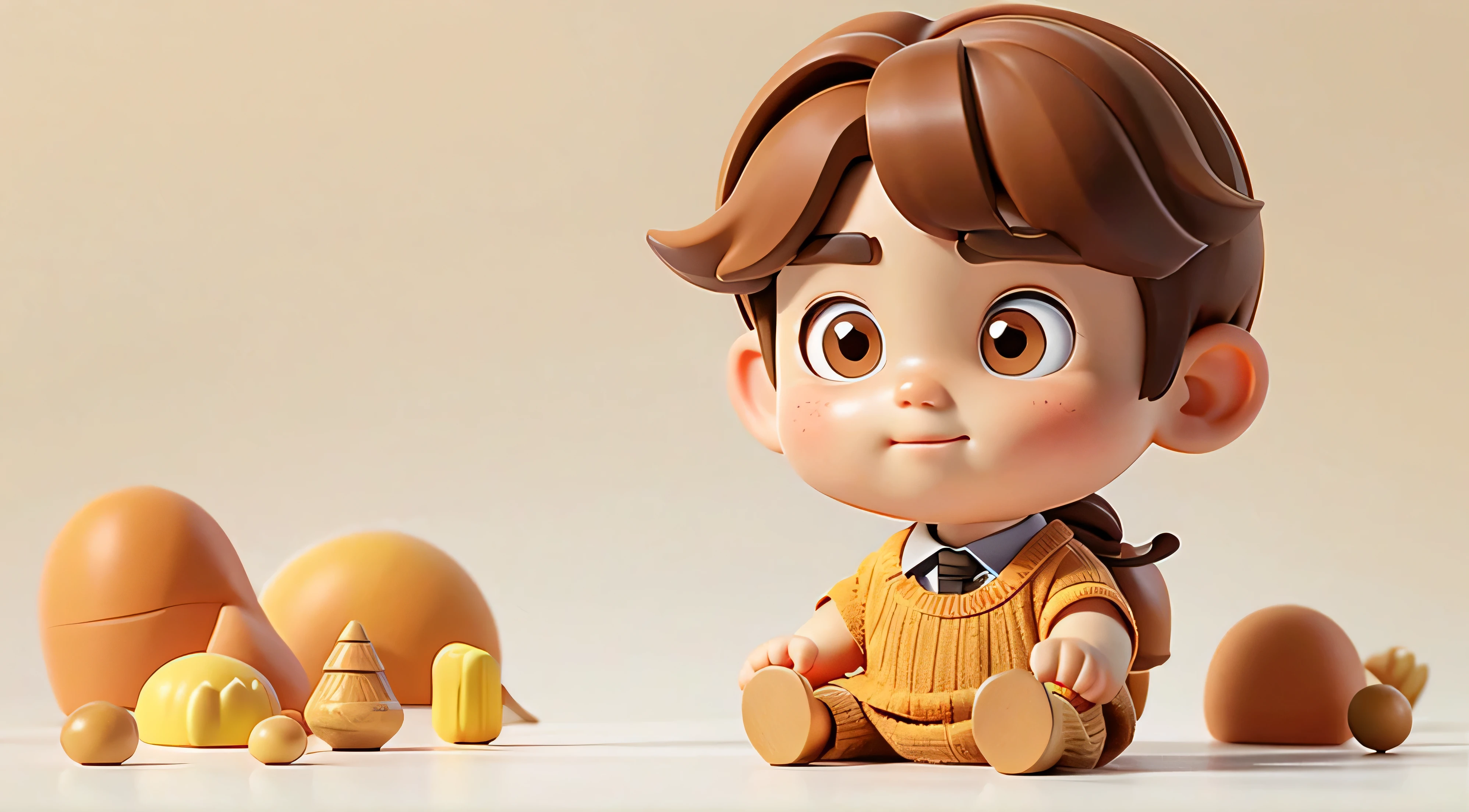 a close up of a small toy of a boy with a yellow sweater, cute 3 d render, cute cartoon character, highly detailed character, small character. unreal engine 5, animation character, 3d character, 3 d character, 3 d render stylized, cute character, 3 d character render, adorable digital painting, cute pixar character, toon render keyshot, cartoon character
