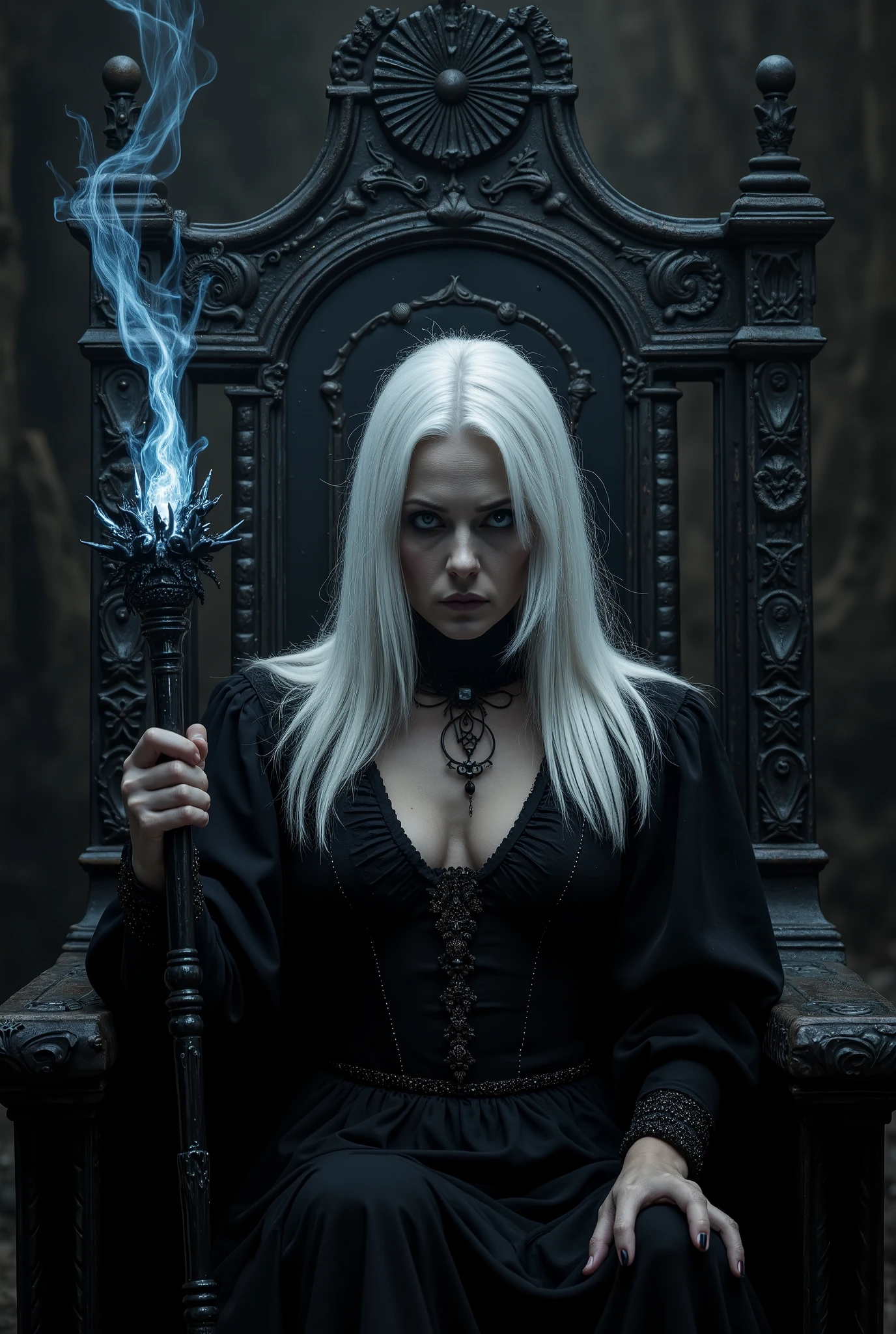 dark atmospheric horror, middle aged sexy cyberpunk witch coven in a cave, (RAW photo, real, best quality, masterpiece:1.2), detailed, (hyper realistic, photo-realistic:1.2), high quality, (dark lighting:1.2), perfect lighting