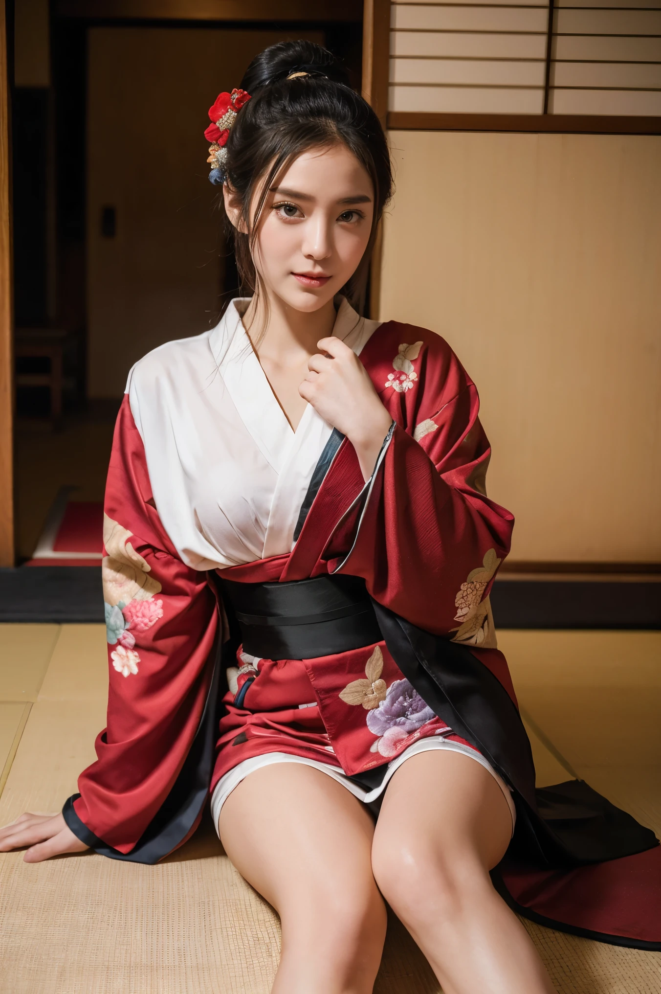 Best quality ,Masterpiece, illustration, An extremely delicate and beautiful, Extremely detailed ,CG ,Unity ,8K wallpaper, Amazing, finedetail, Masterpiece,Best quality,offcial art,Extremely detailed Cg Unity 8K wallpaper,absurderes, unbelievable Ridiculous, hugefilesize , Ultra-detailed, A high resolution, Extremely detailed,Beautiful detailed girl, Extremely detailed eyes and face, Beautiful detailed eyes,light in face,(Hanfu:1.1),1girll，sit on a bed，Spread your legs apart with your hands to expose your panties