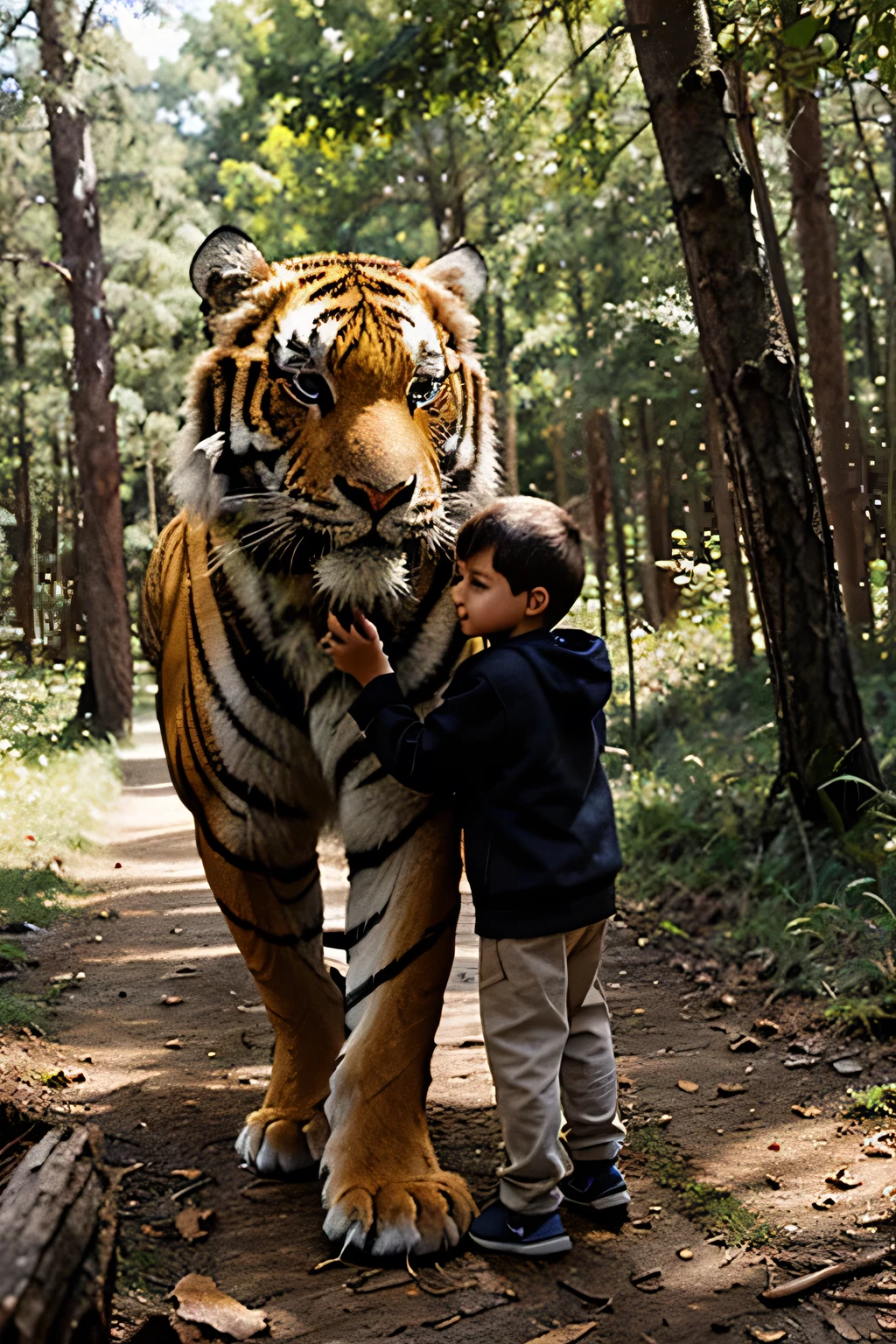 a riding a tiger in the jungle