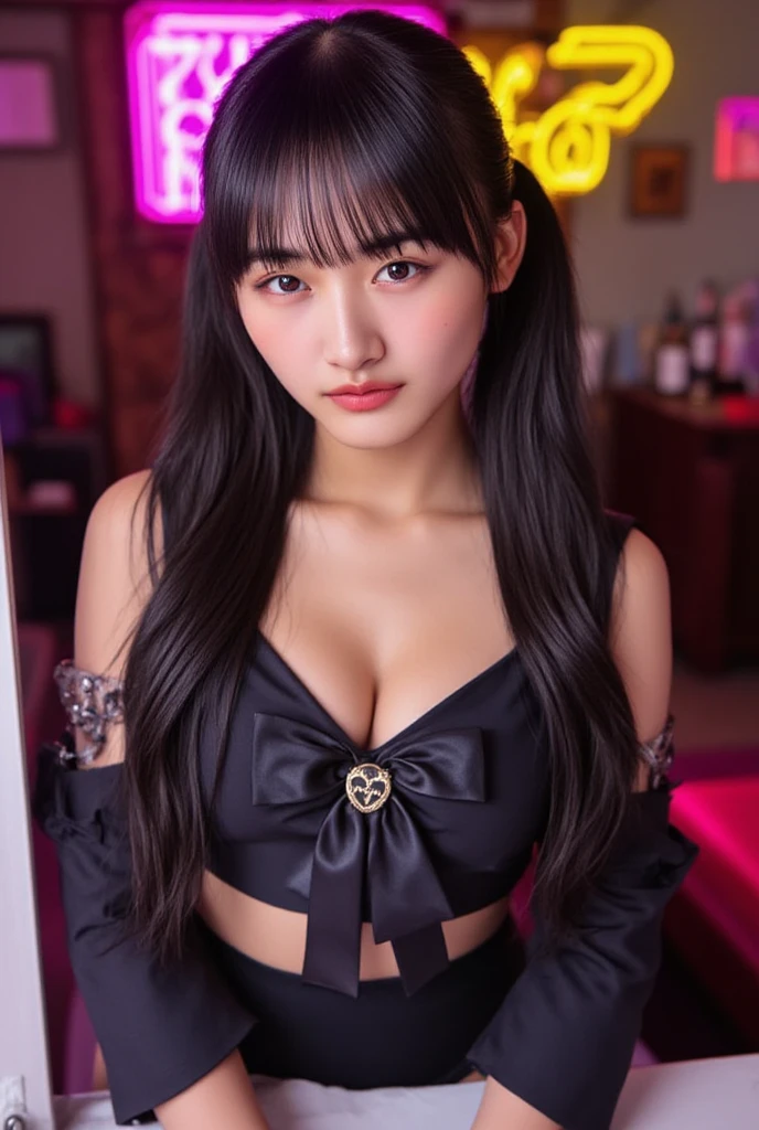 1 persons (rose) (rose) (rose) (rose) (rose), (two male, Male 1.2), kawaii girl, famous Japan idol, Charming, NSFW,, 、、、、、、、、 A sexy, hetero、、、、、、、、、、、,,,,,,,,,,,,, top ress,,,,,,,,,,,,,,,,,,,, ,,, highly details, (larger: 1.4), cleavage breasts, , Realistic body, Short, bright skin, shinny skin, slender figure, good physical shape, black haired, (twintails: 1.2), (hair wavy: 1.2), (bangs bangs: 1.2), smile on face、、、、、、、、、、、, nuda, a Pretty, jung、、、、、、、、、、、,cuteface, Clean face、simple face、Makeup,,,,,,,,,,,,powder blusher、beautifully detailed eyes、Droopy Eyes、roundly eyes、(beautiful huge eyes:1.2)、large dark eyes、Beautiful clear eyes、eye make up、eyeshadows、Double eyelidd、tear bags、(White twine:1.2)、chokers、ear ring、jewlery、(Hair ribbon:1.2)、looking the viewer、cow-boy shot、orientation、dinamic pose、standing a、front-view、cafes、coffee shop、 Bar, protruding areola, Turning backwards, The buttocks, a Pretty、Face like a doll、Lady、ｔunderpants、Sexual attraction、Big eyes、a large breast、Thin constriction、big buttock、Protruding