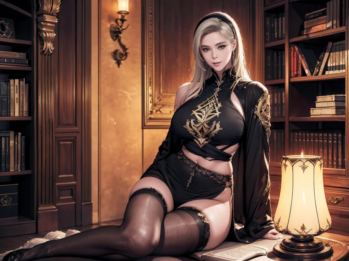 a close up of a woman sitting at a table with a cup of tea, tsunade from naruto, seductive girl, beautiful alluring woman, extremely detailed artgerm, v from devil may cry as an elf, ruan jia and artgerm, by Yang J, the girl is crouching, style artgerm