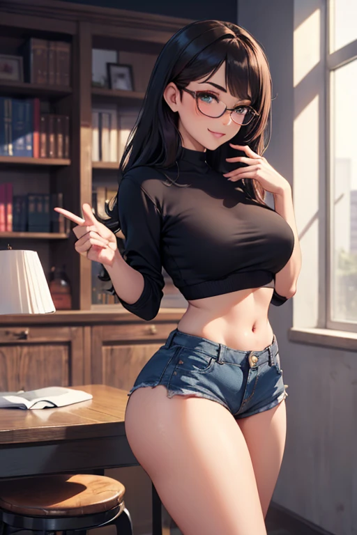 der riese art, 非常に詳細なder rieseショット, der riese, Shorthair, Giant woman bigger than a skyscraper, Wearing rimless glasses, Colossal tits, Big ass, Bikini swimwear, i'I'm playing with small aircraft carriers and battleships in the land of dwarfs.。., Full body depiction, nffsw, giga der riese, der riese, crashed warship, small warship, micro warship,