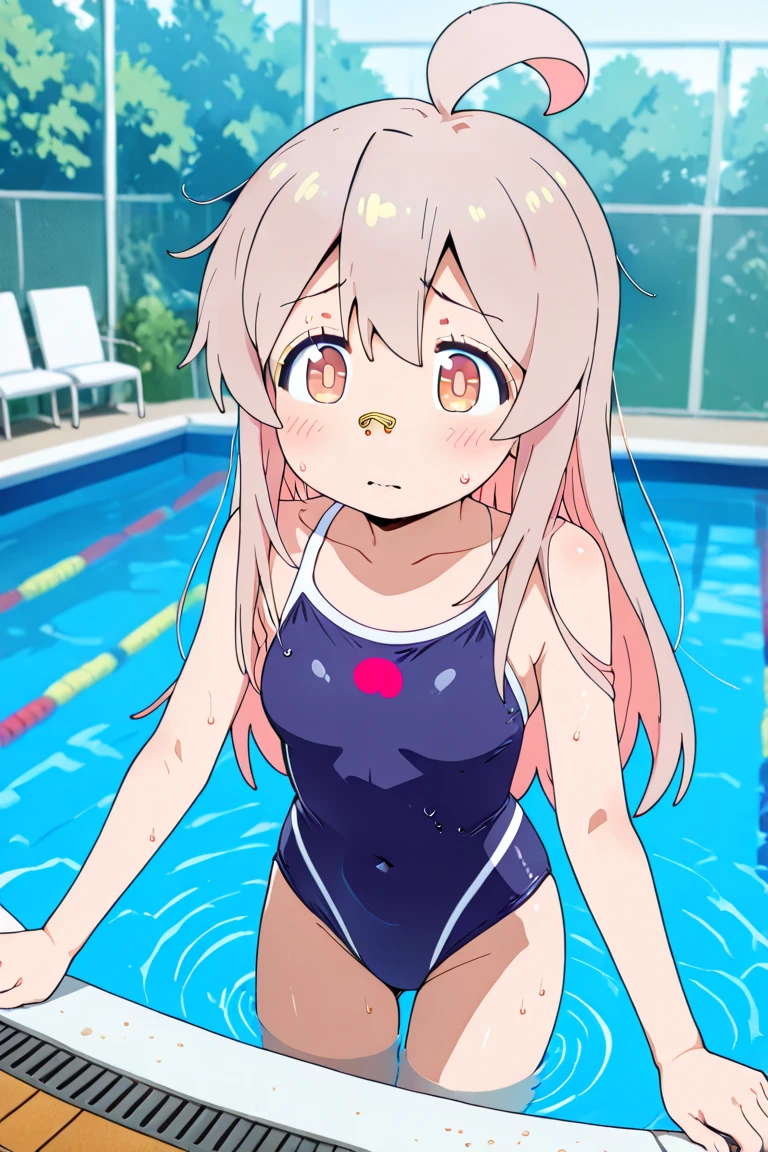 1girll，（oyamamahiro），beautidful eyes，School swim wear