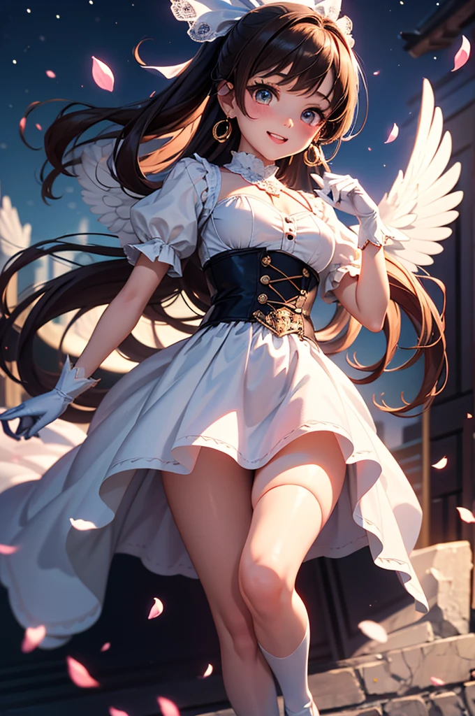 Beautiful and aesthetic: 1.5, (incredibly absurdres absolutely resolution: 1.5), Best quality, Masterpiece, 超高分辨率, 8K, ,)), (((Short braids))), Soft drawing, Beautiful black hair, Clear eyes, Loves,pantiess,underdressing,mitts,stocklings,cleavage,a paradise,Angel wings,Pure white,Clouds,cupid,bow and arrows,harp,palaces,Prometheus,Deities,Olympus,Stick out your tongue,leg wide open,chest,