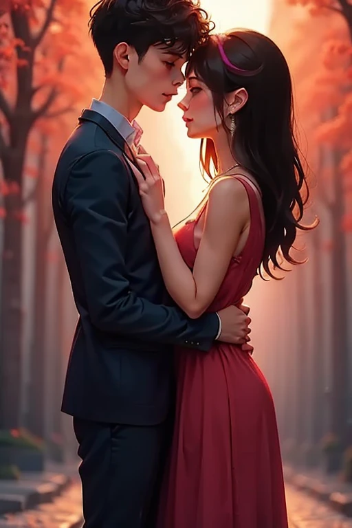 1boy and a girl hugging each other