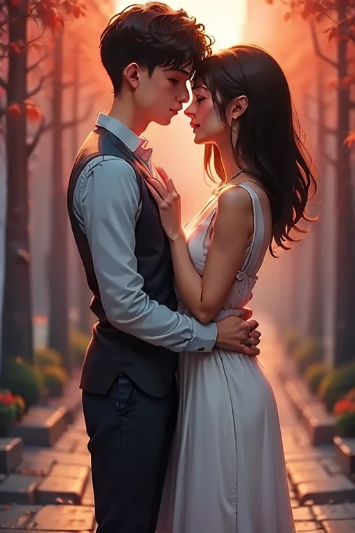 1boy and a girl hugging each other, romantic