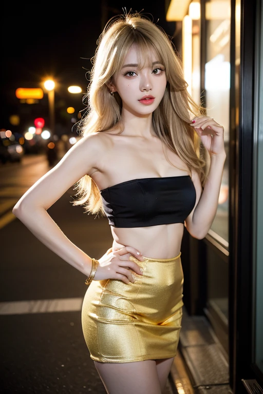 Blonde woman posing for photo in clothes in city, on rooftop tokyo night, taken with canon eos 5 d mark iv, taken with canon eos 5 d, taken with a canon eos 5d, taken with a canon eos 5 d, Shot on a Canon EOS R5, shot on canon eos r 5, shot in canon 50mm f/1.2,Soft portrait shot 8 K, bae suzy, Choi Hyun-hwa, close-up portrait film still, iu lee ji-eun as a super villain, close - up portrait shot, chiho, mid shot portrait, a close up portrait photo, lofi portrait, portrait soft low light,good eyes,Good nose,