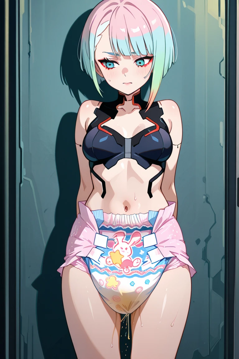 cyberpunk edgerunner Lucy,wet diaper,pee