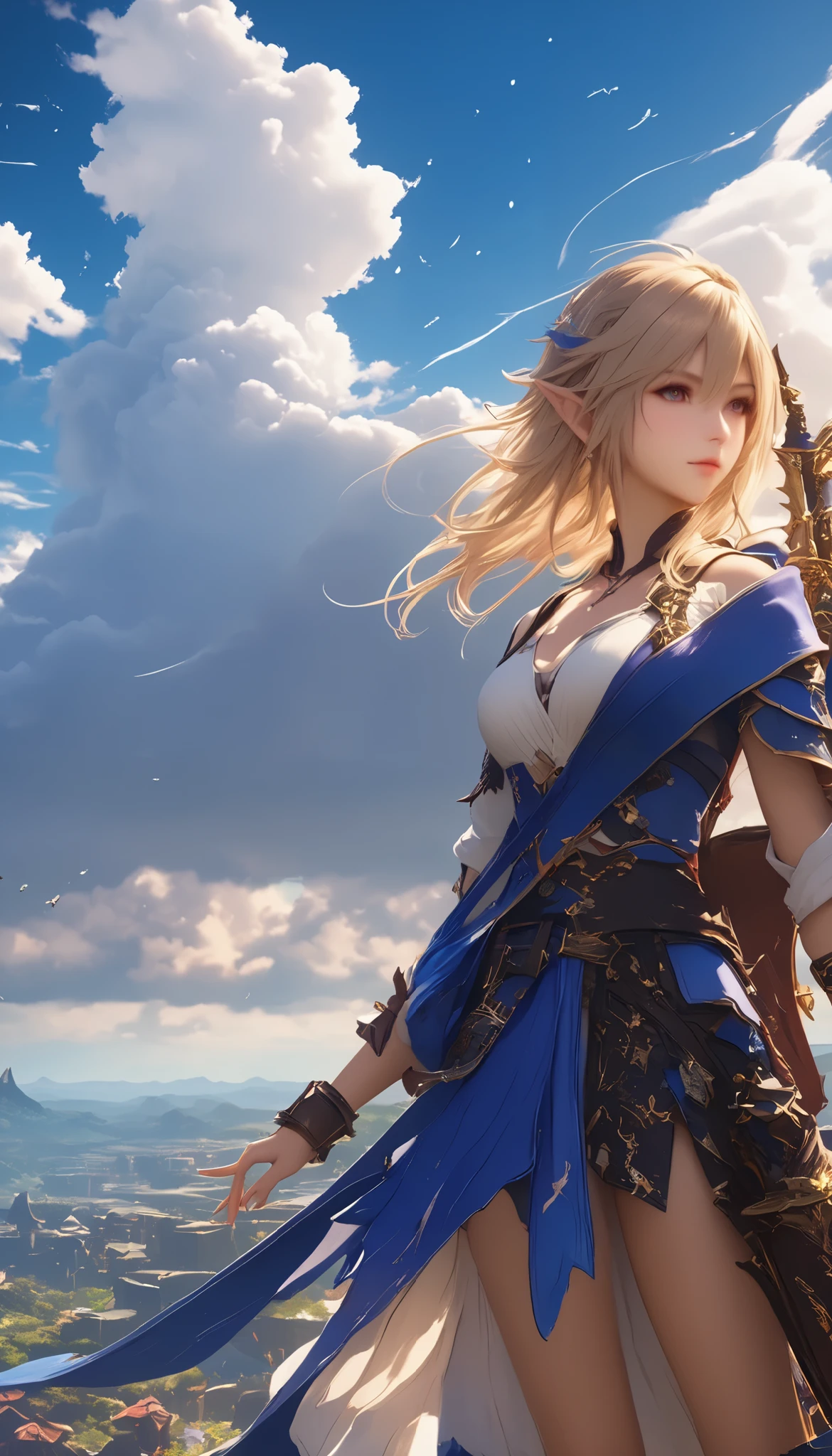 (8k, top quality, Masterpiece , Final Fantasy Style: 1.2),Atmospheric perspective, 8K, Very detailed, Accurate, Highest quality, masterpiece,タロットカード, エルフ