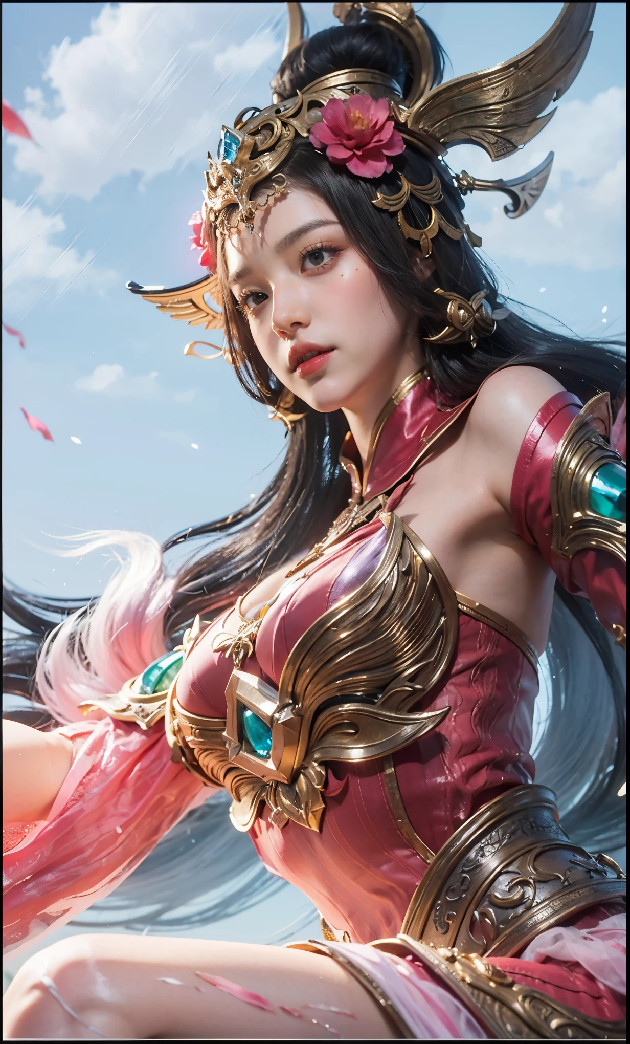 a close up of a girls  ,blonde hair , big booobs ,  shadowbringers cinematic, 4 k detail fantasy, a beautiful fantasy empress, game cg, xianxia fantasy, xianxia hero, 2. 5 d cgi anime fantasy artwork, cinematic goddess close shot, ruan jia and artgerm, wow 4 k detail fantasy, hyperdetailed fantasy character
