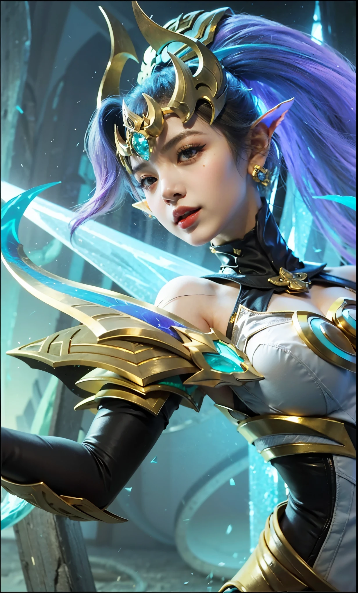 a close up of a girl or woman (K-Pop idol), detailed hair , big booobs ,  shadowbringers cinematic, 4 k detail fantasy, a beautiful fantasy empress, game cg, xianxia fantasy, xianxia hero, 2. 5 d cgi anime fantasy artwork, cinematic goddess close shot, ruan jia and artgerm, wow 4 k detail fantasy, hyper-detailed fantasy character, high definition, hyper- detailed,perfect, fantastic, detailed facial and body skin texture, detail vagina (pussy), detail eyes, detailed everything.