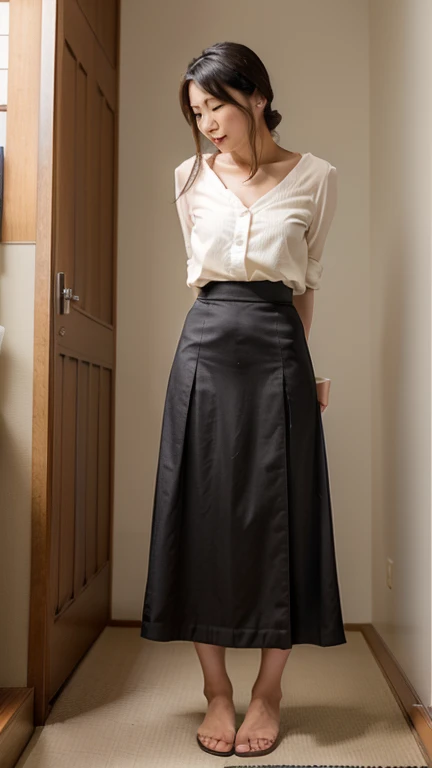 1girl, blue_eyes, small_breasts, naughty_face, skirt, <lora:FutaSkirt-04:1.0> penis_under_skirt, standing, futanari, hands on hands_on_hips, school, mature_female, glasses, from from_below, black_legwear,, beautiful, (masterpiece:1.2), (best quality:1.2), perfect eyes, perfect face,<lora:perfectfingers:1.0>