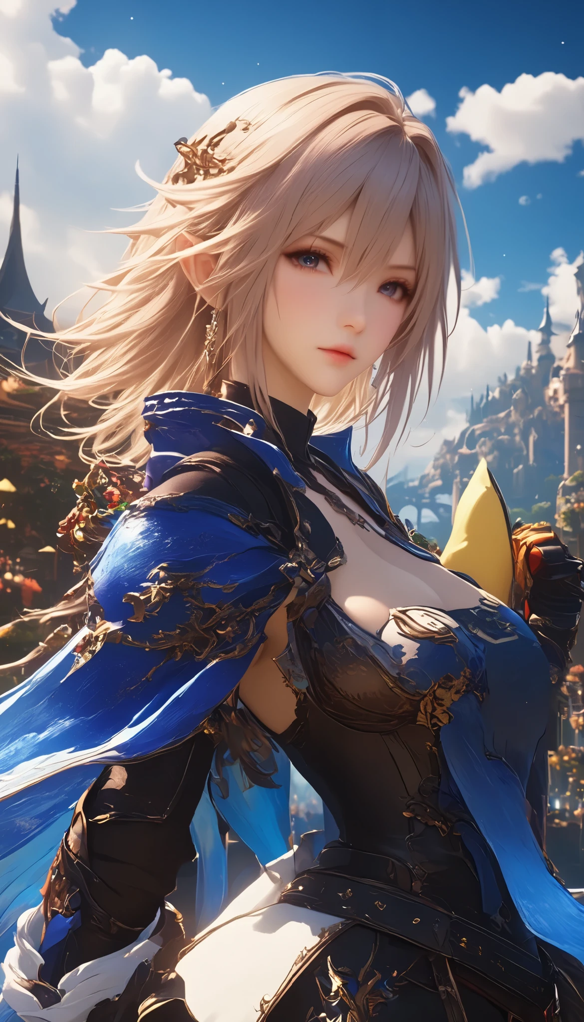 (8k, top quality, Masterpiece , Final Fantasy Style: 1.2),Atmospheric perspective, 8K, Very detailed, Accurate, Highest quality, masterpiece,タロットカード, エルフ