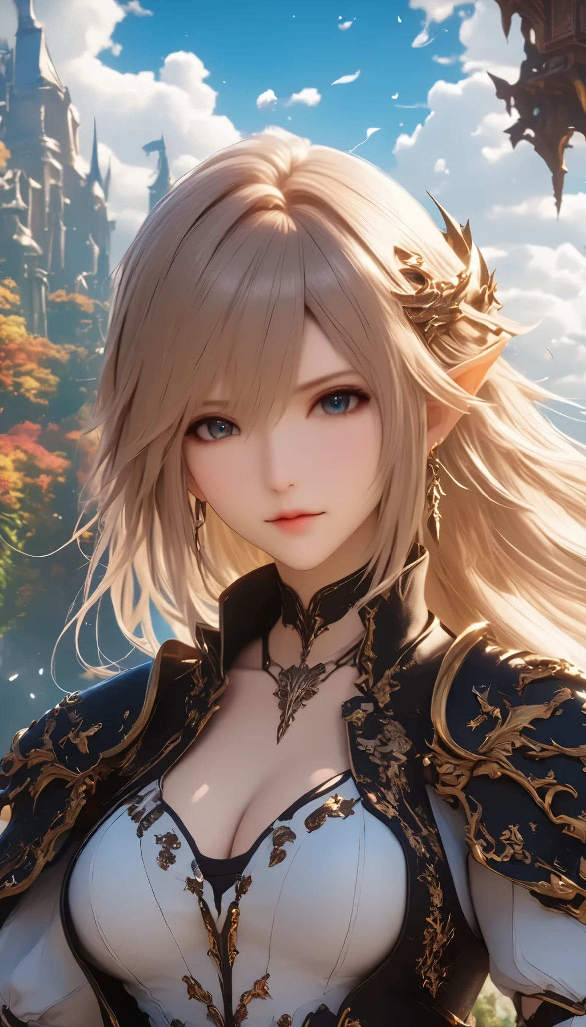 (8k, top quality, Masterpiece , Final Fantasy Style: 1.2),Atmospheric perspective, 8K, Very detailed, Accurate, Highest quality, masterpiece,タロットカード, エルフ