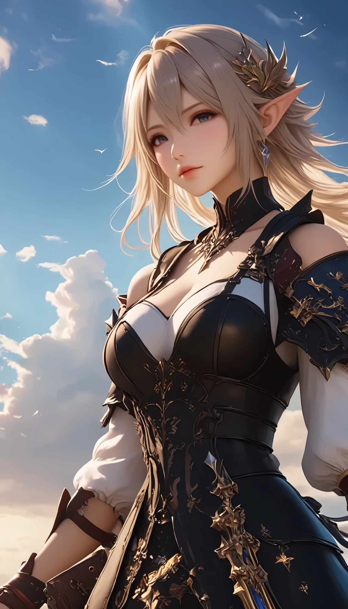 (8k, top quality, Masterpiece , Final Fantasy Style: 1.2),Atmospheric perspective, 8K, Very detailed, Accurate, Highest quality, masterpiece,タロットカード, エルフ