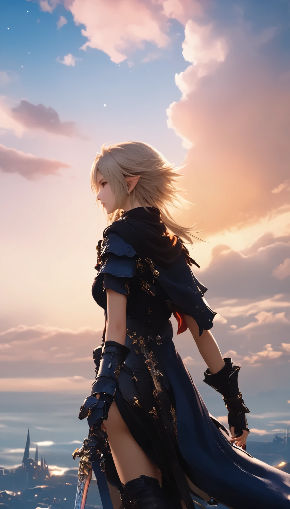 (8k, top quality, Masterpiece , Final Fantasy Style: 1.2),Atmospheric perspective, 8K, Very detailed, Accurate, Highest quality, masterpiece,タロットカード, エルフ