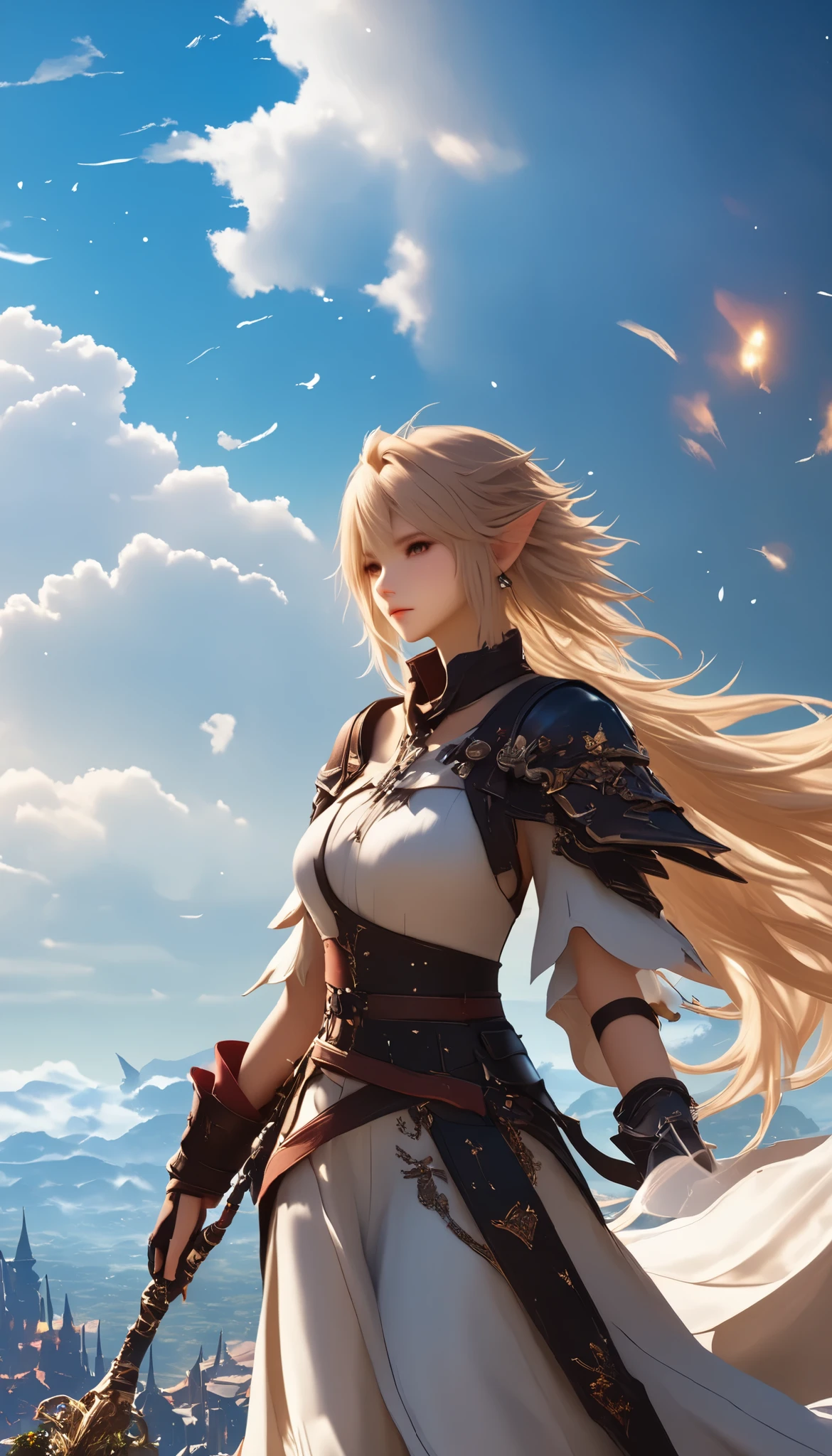 (8k, top quality, Masterpiece , Final Fantasy Style: 1.2),Atmospheric perspective, 8K, Very detailed, Accurate, Highest quality, masterpiece,タロットカード, エルフ