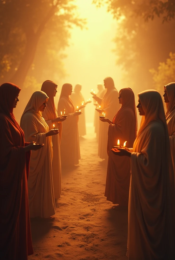 Parable of the 10 Virgins, Let the background be a bright light